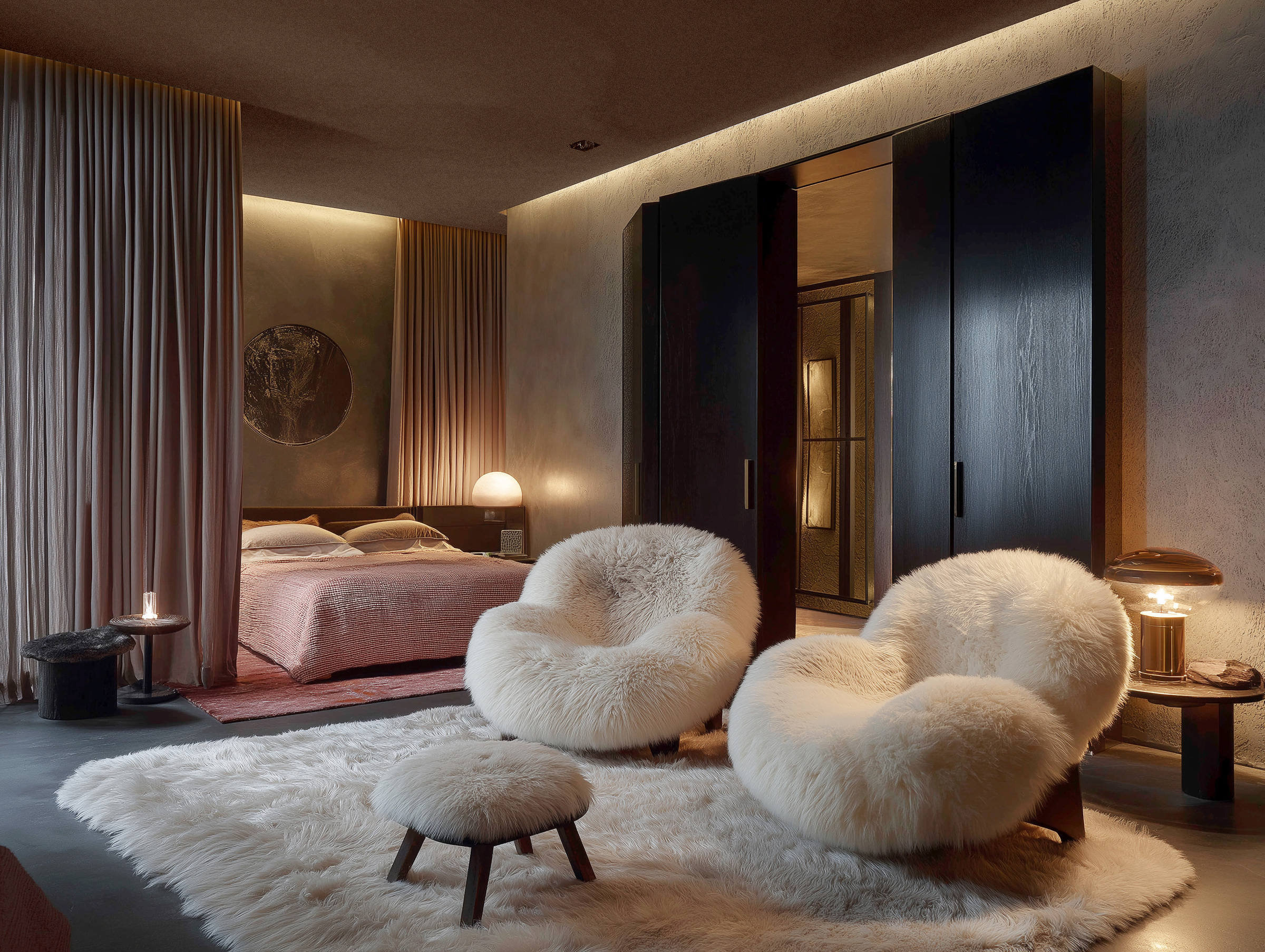 Luxury bedroom with ocean view