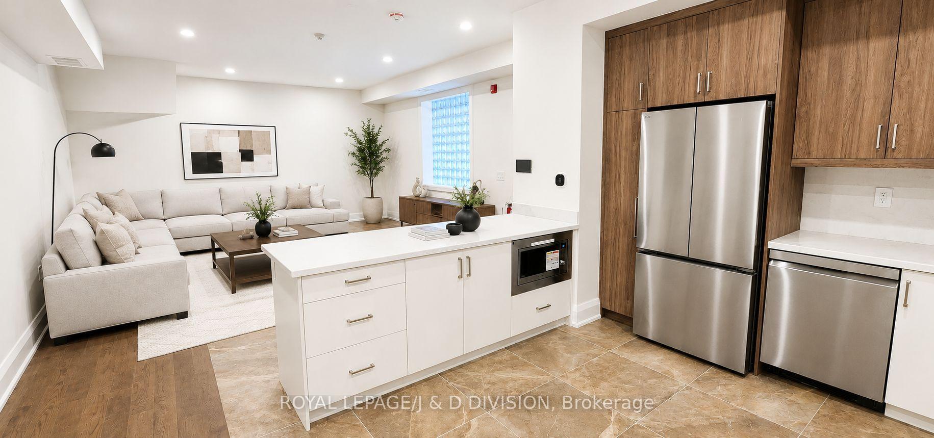 Virtually Staged Kitchen Overlooking Family Room