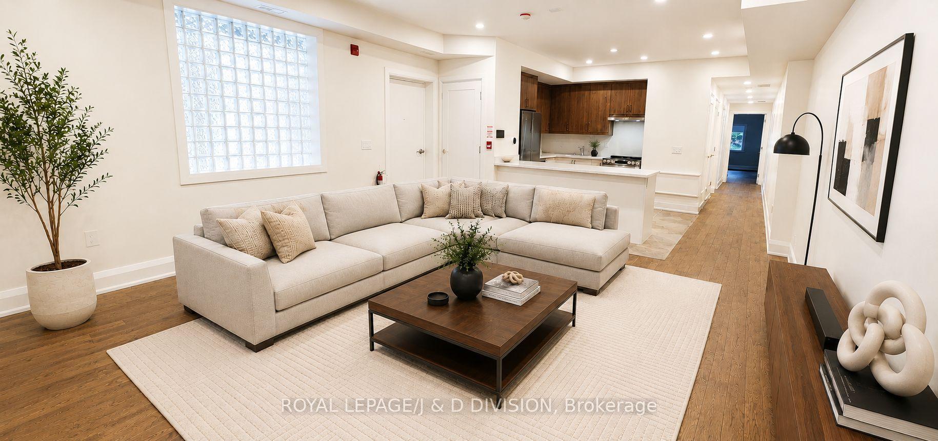 Virtually Staged Family Room Overlooking Kitchen