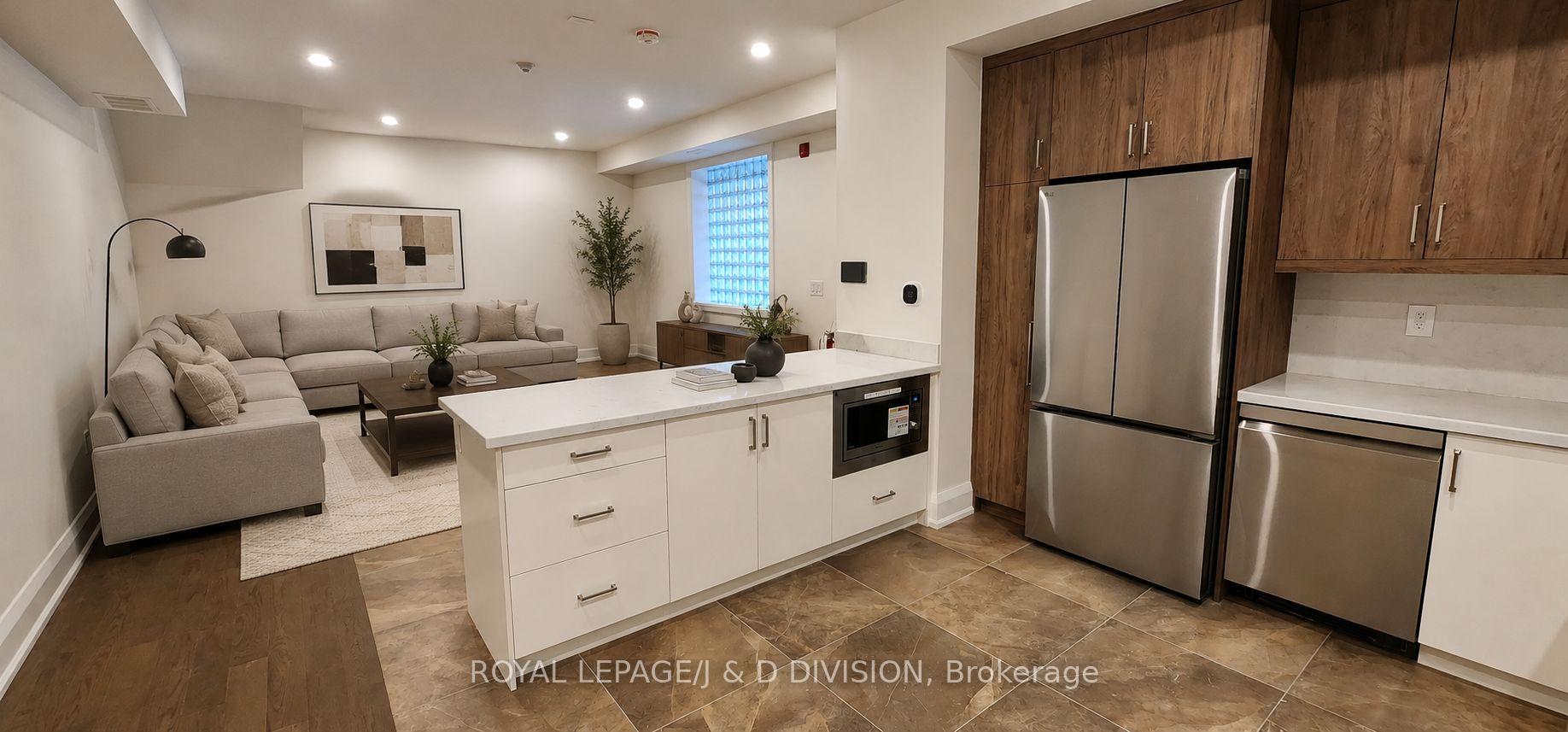 Virtually Staged Family Room from Kitchen View