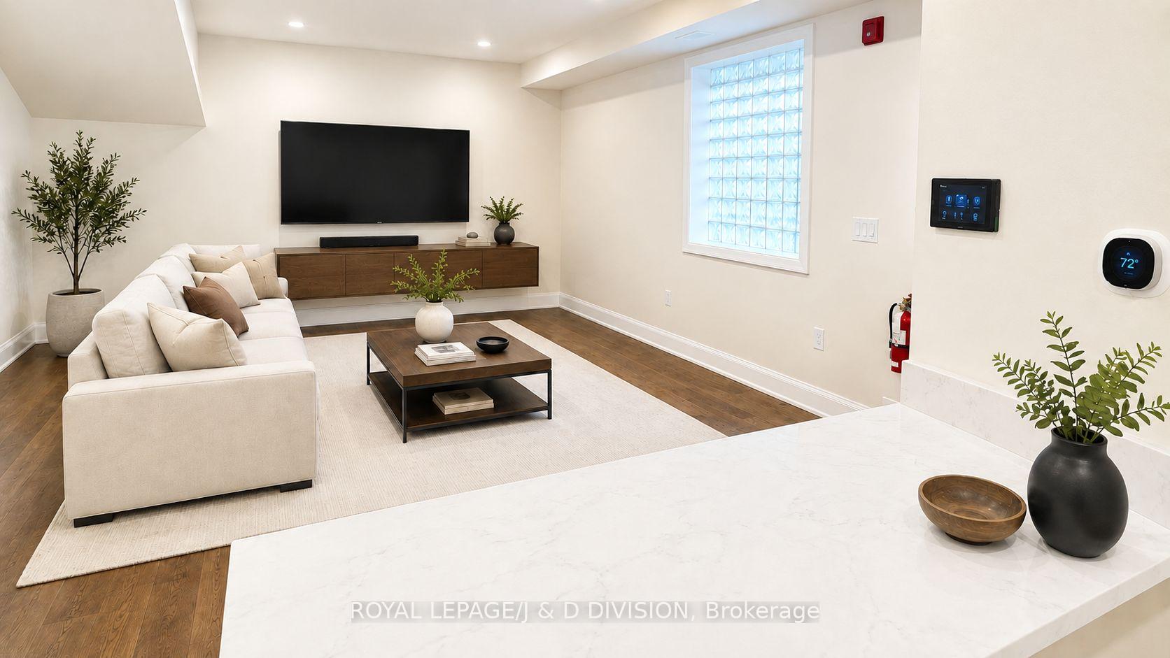 Virtually Staged Family Room From Island View