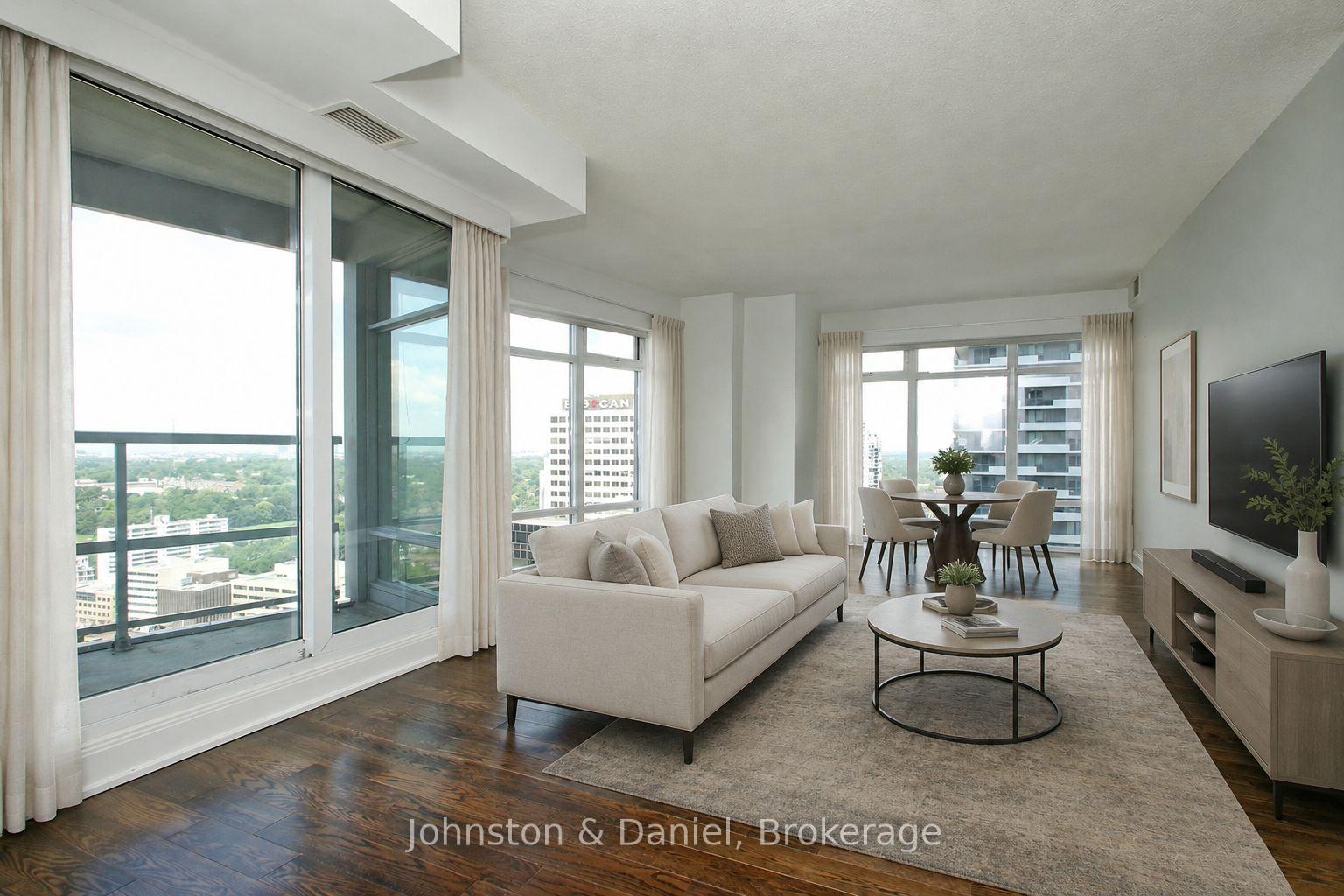 Virtually staged living and dining areas