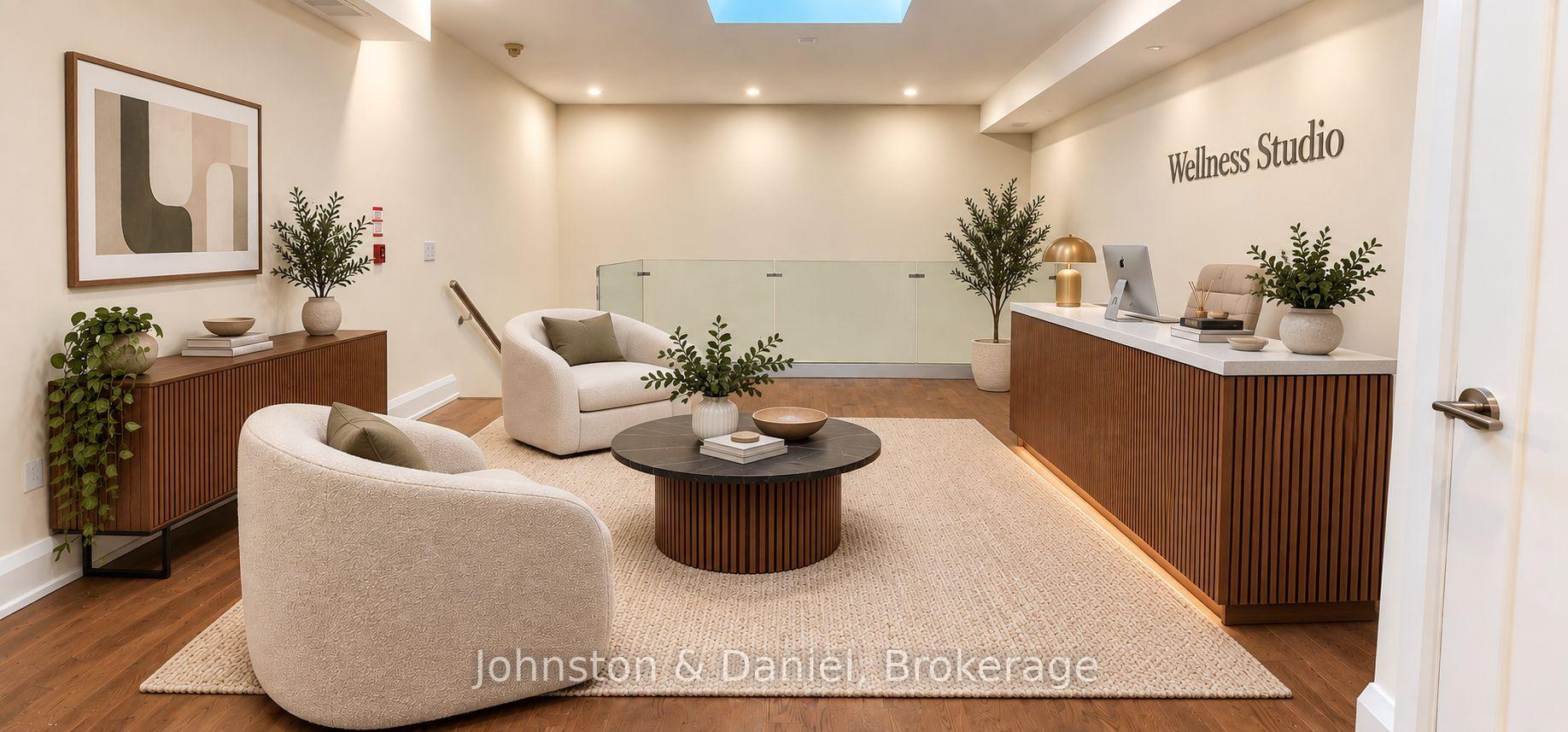 Virtually staged reception area -wellness studio