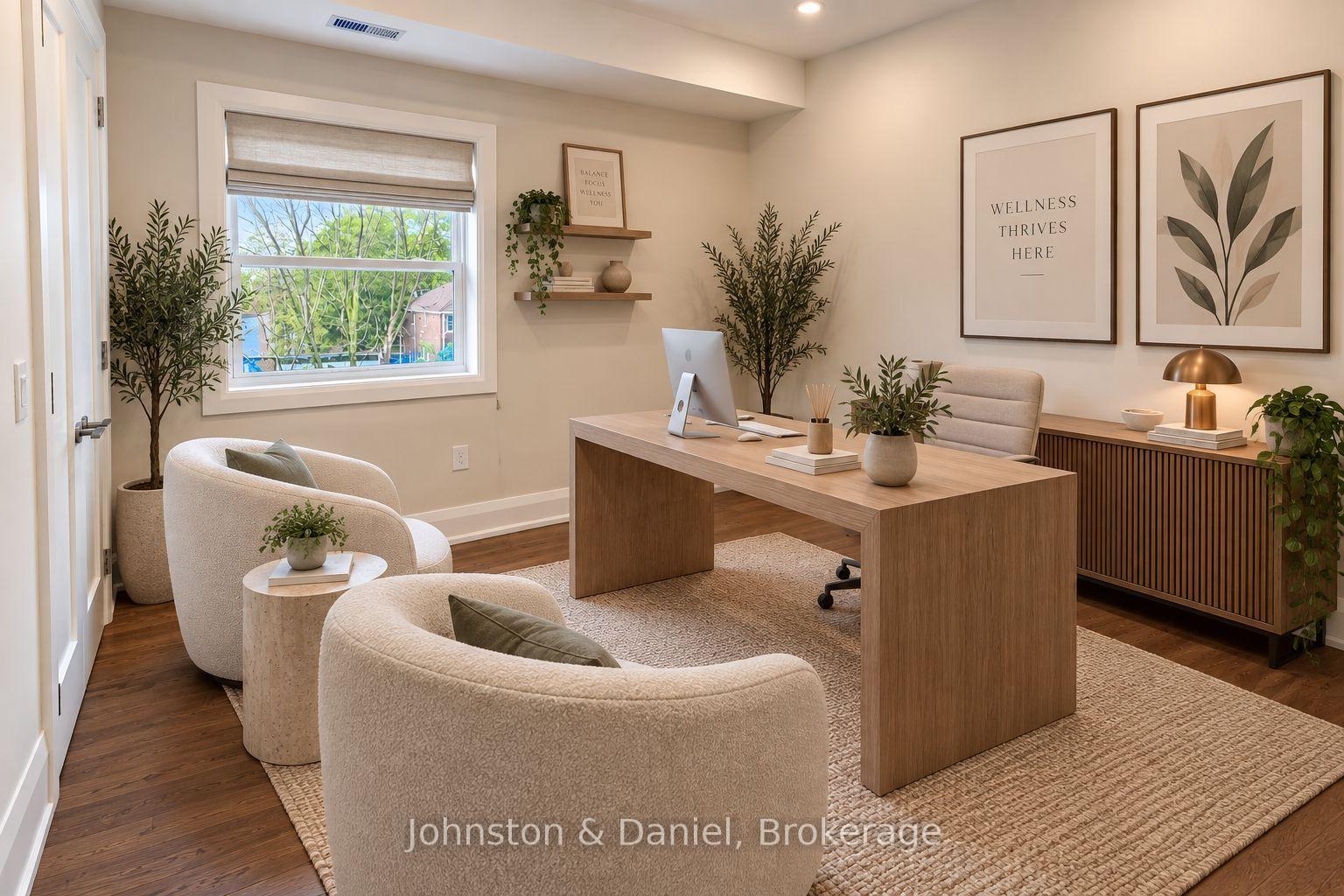 Virtually staged smaller private office