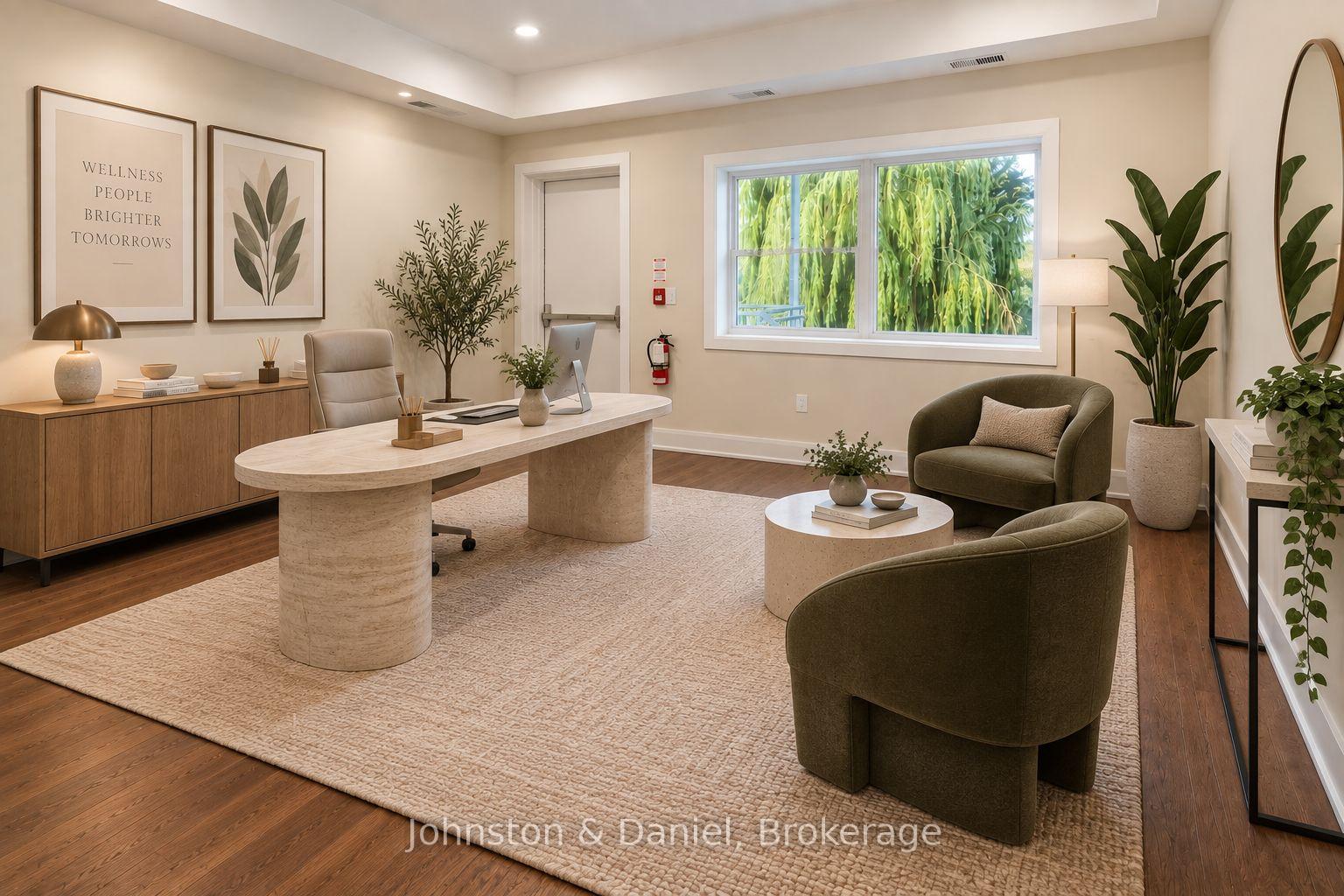 Virtually staged larger private office
