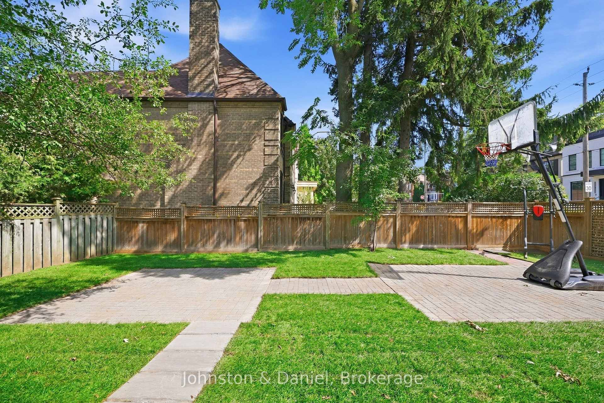 Huge back yard w basketball court