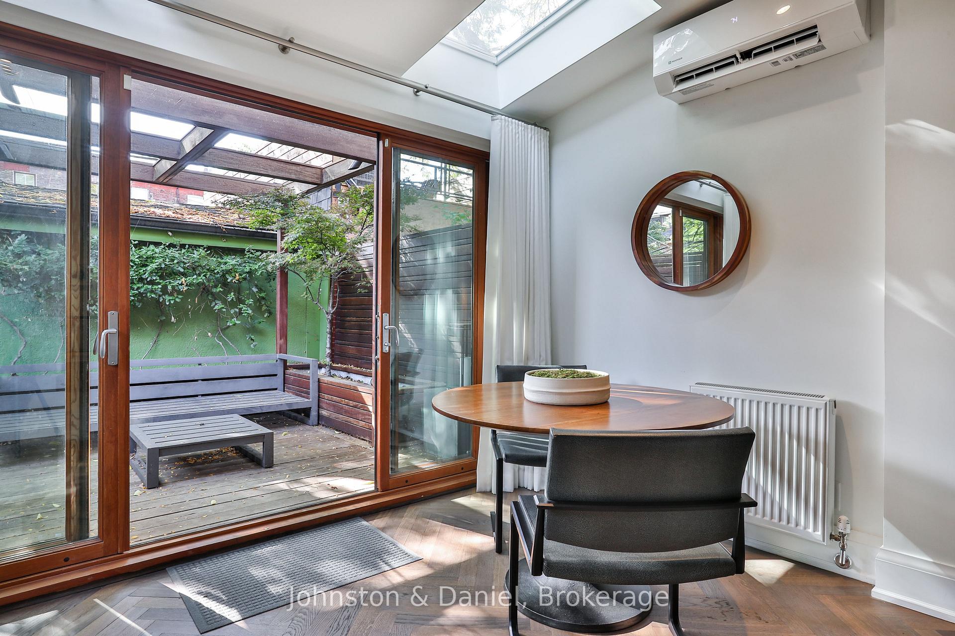 Breakfast area opens to serene garden
