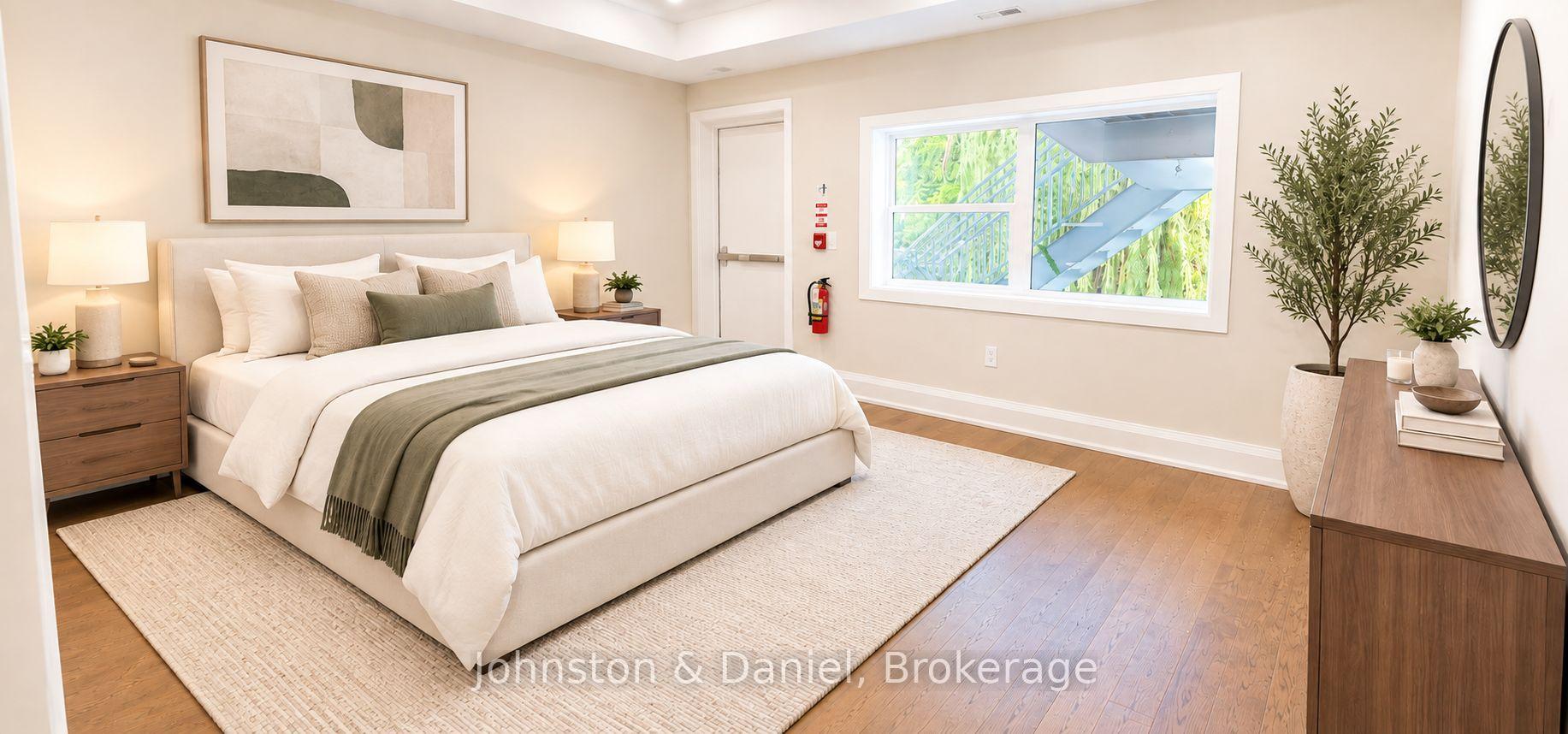 Virtually staged primary bedroom