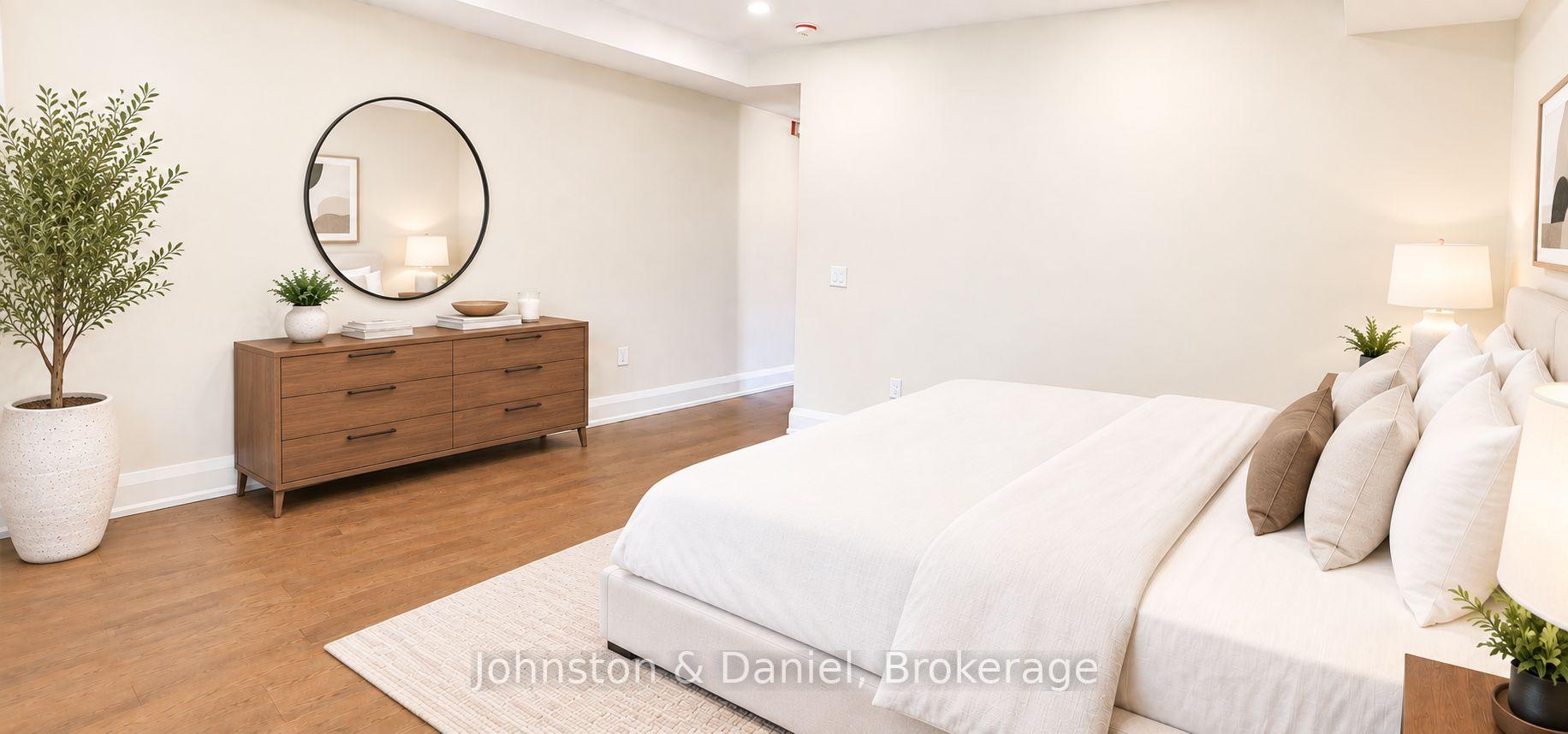 Virtually staged primary bedroom