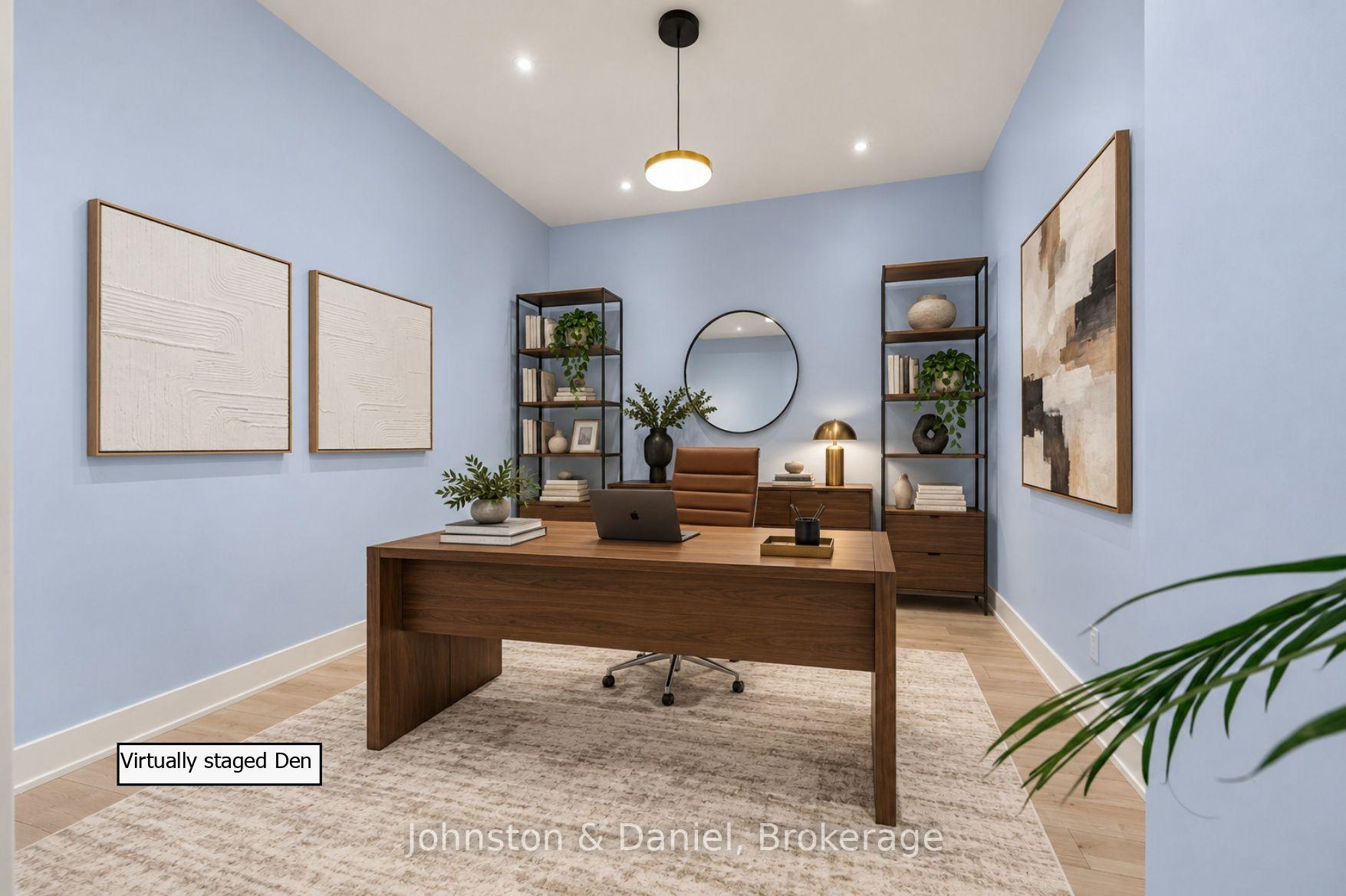 Virtually staged den