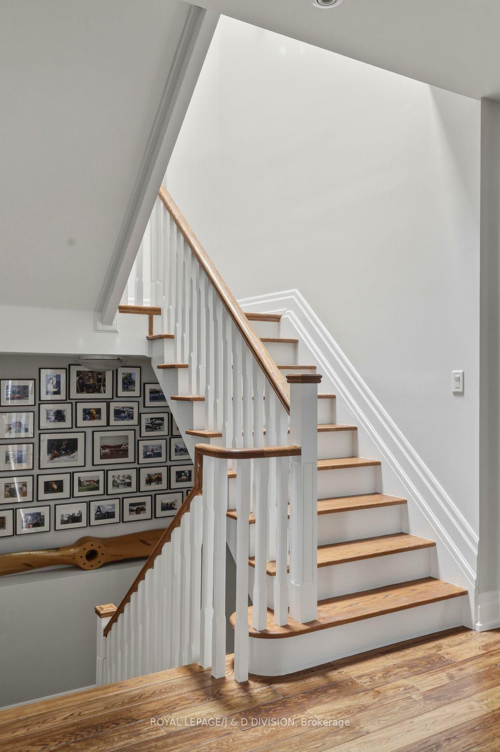 Stairs to upper and lower levels