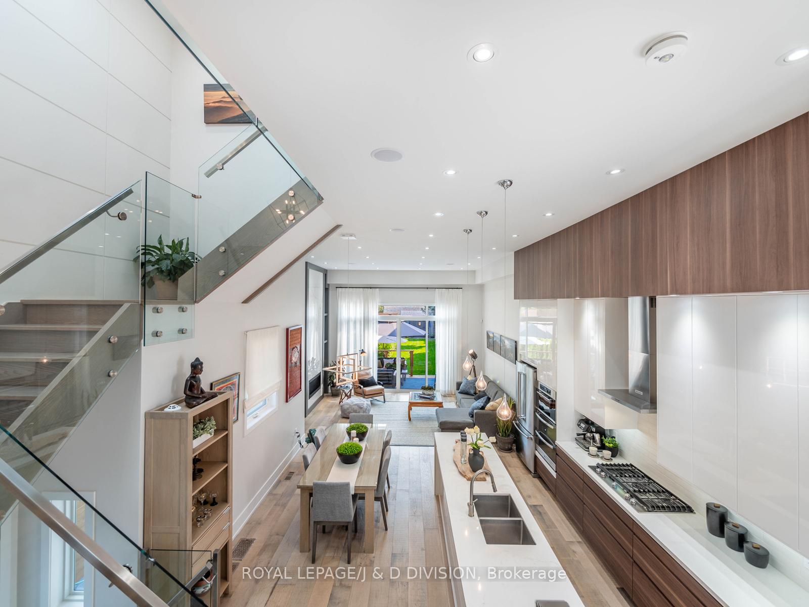 View of Kitchen / Living from Family Room