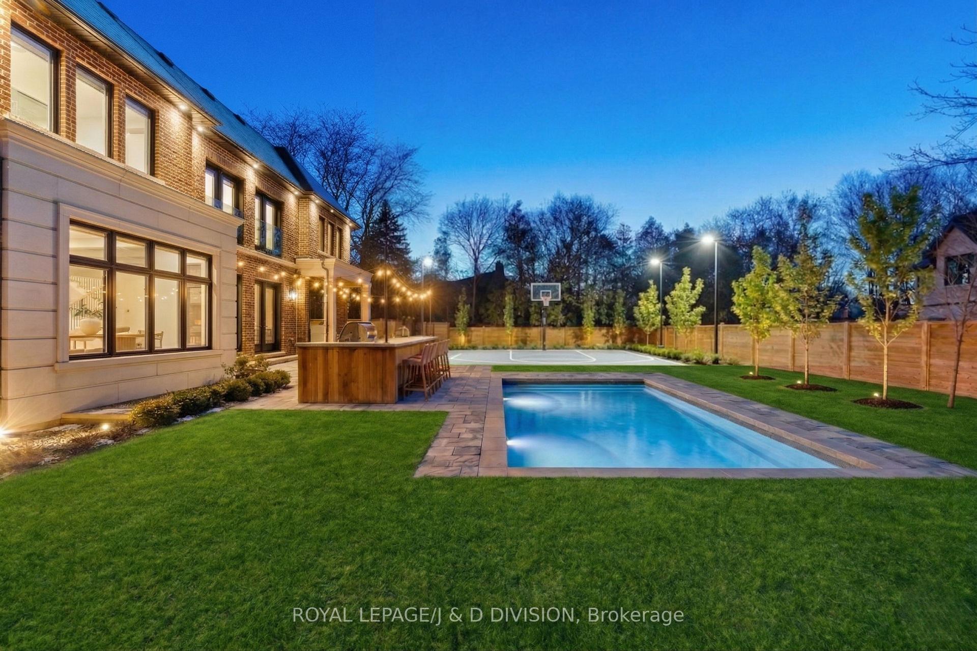 RENDERING: pool, outdoor kitchen, sportscourt