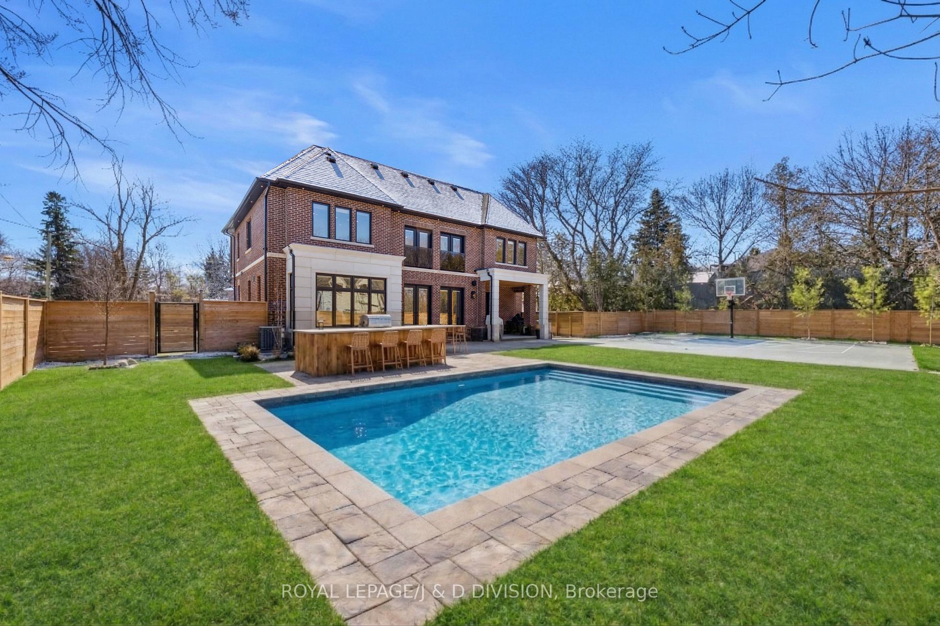 RENDERING: pool, outdoor kitchen, sportscourt