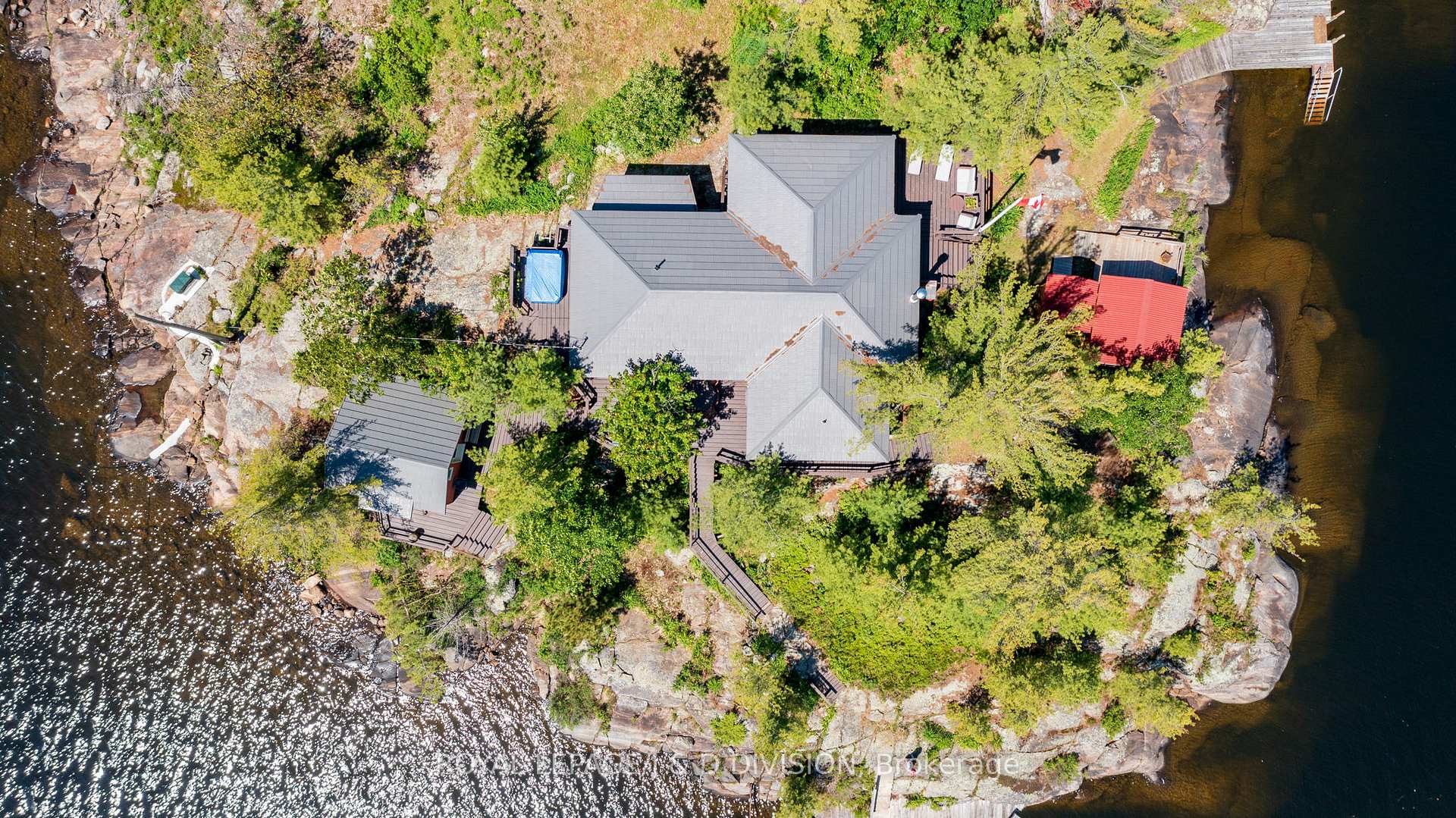 Aerial view of cottage