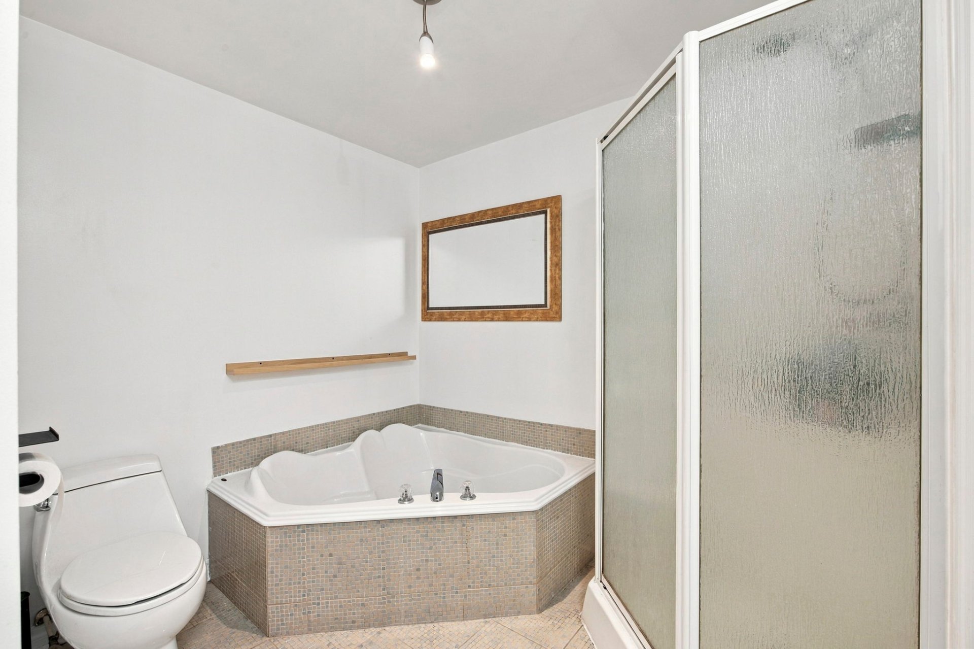 Bain en coin et douche séparée