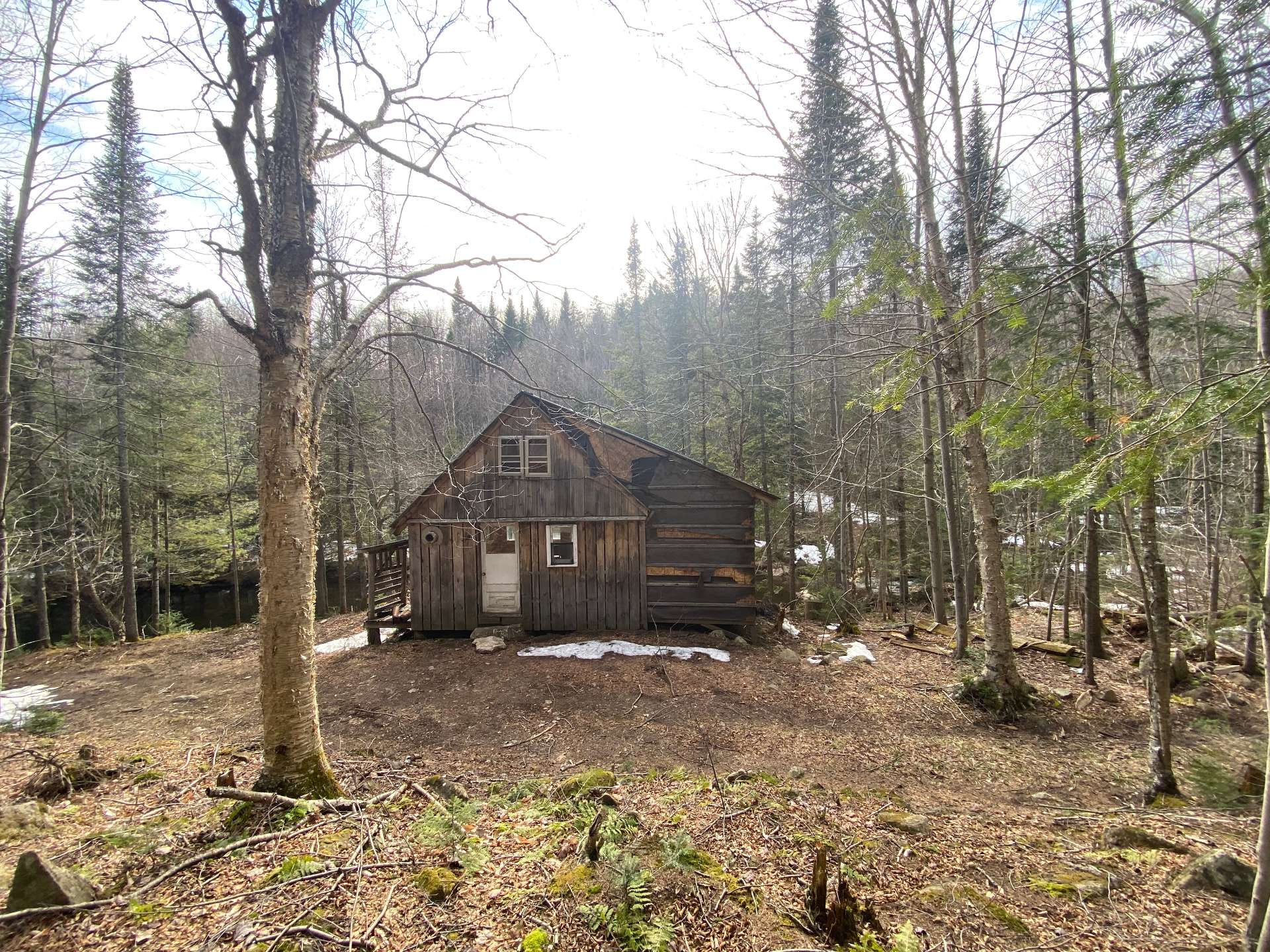 cabin by the pond