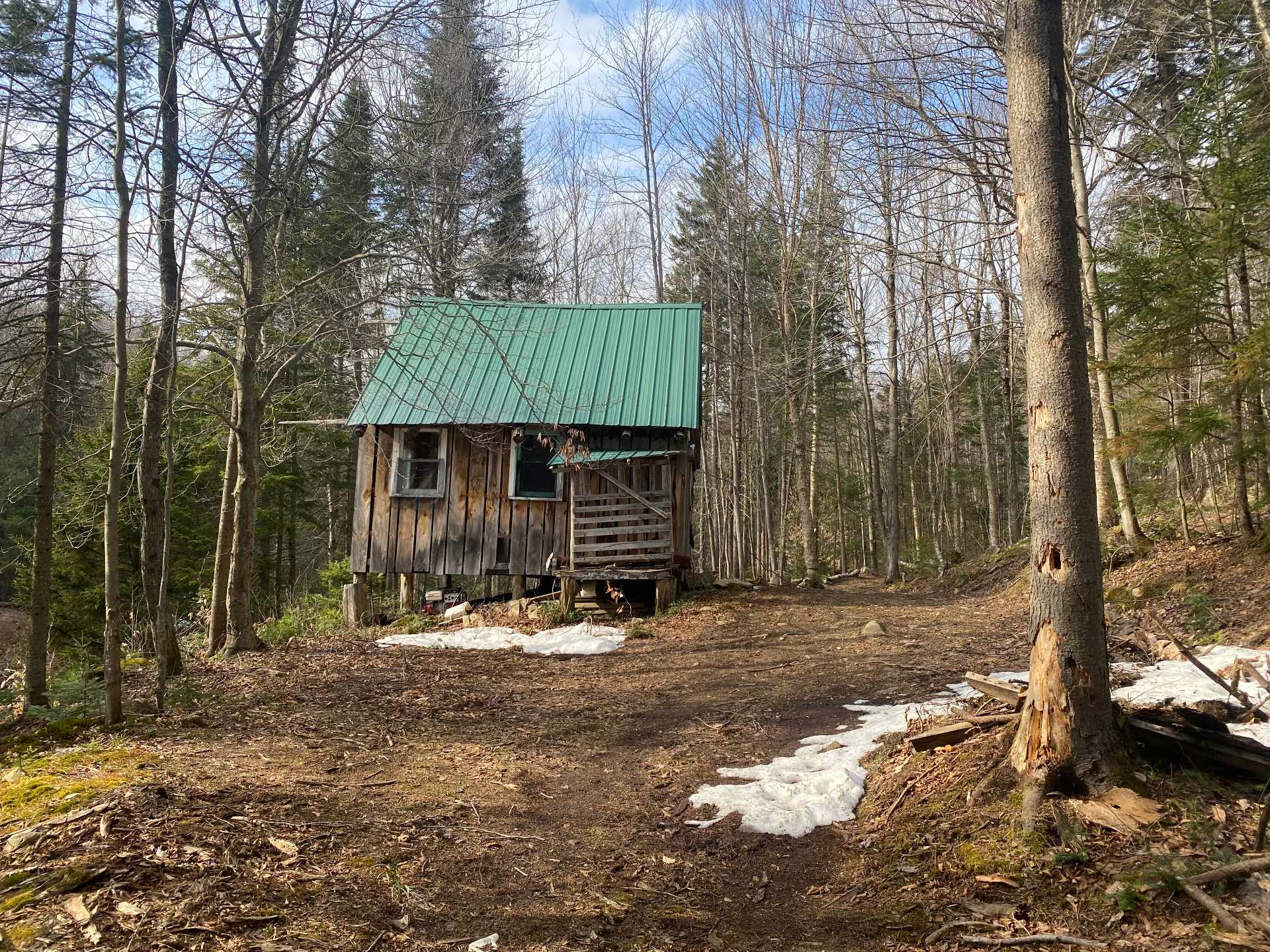 cabin by the pond