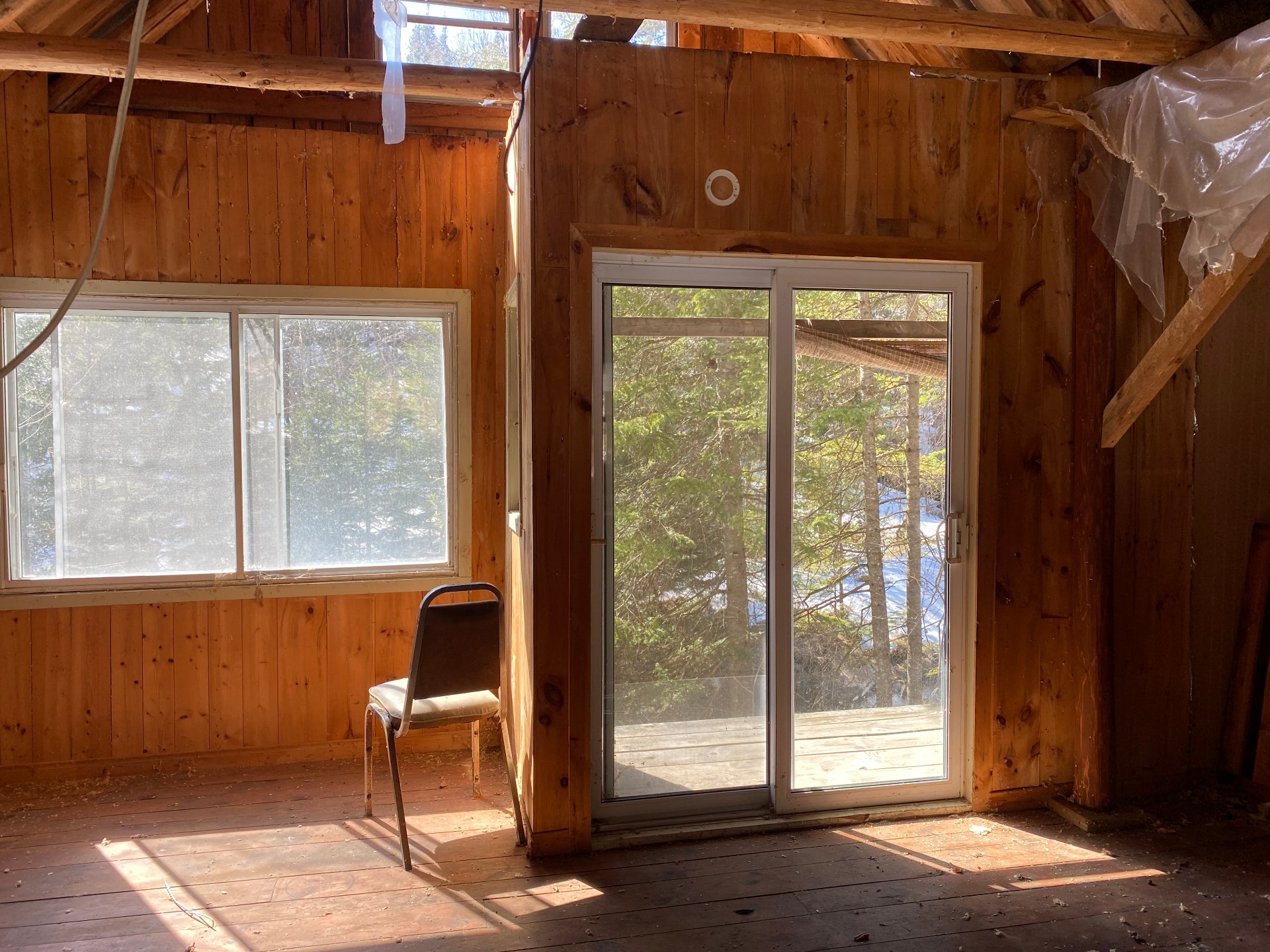 cabin by the pond