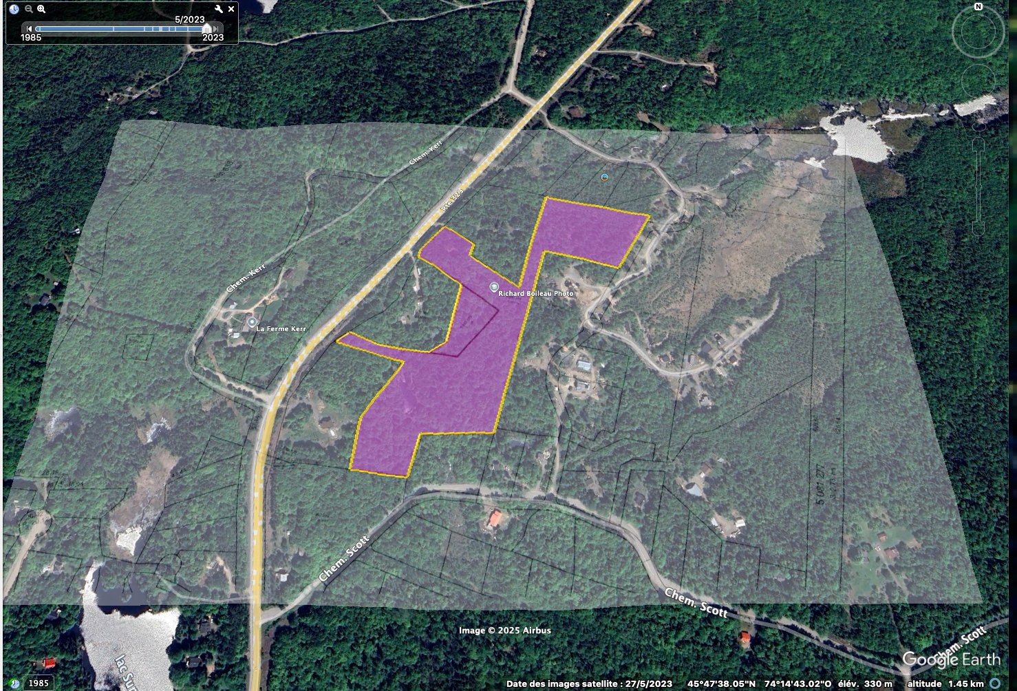 Superposition approximative des 2 Cadastres