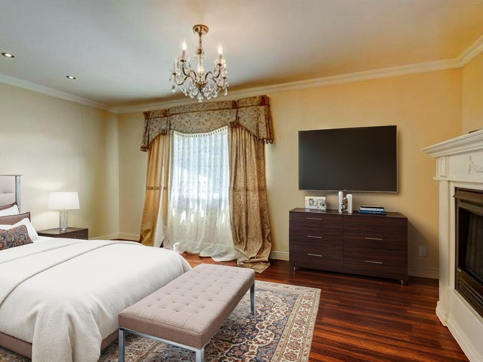 Chambre à coucher principale meublée virtuellement