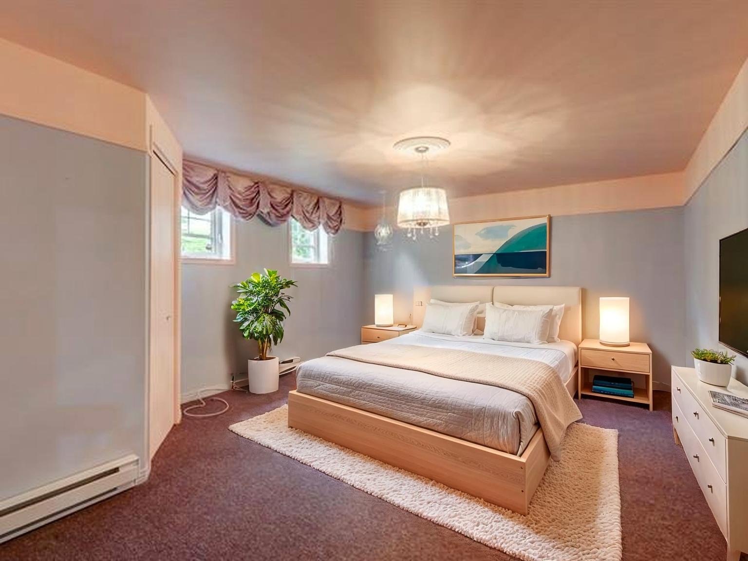 Chambre à couché meublée virtuellement