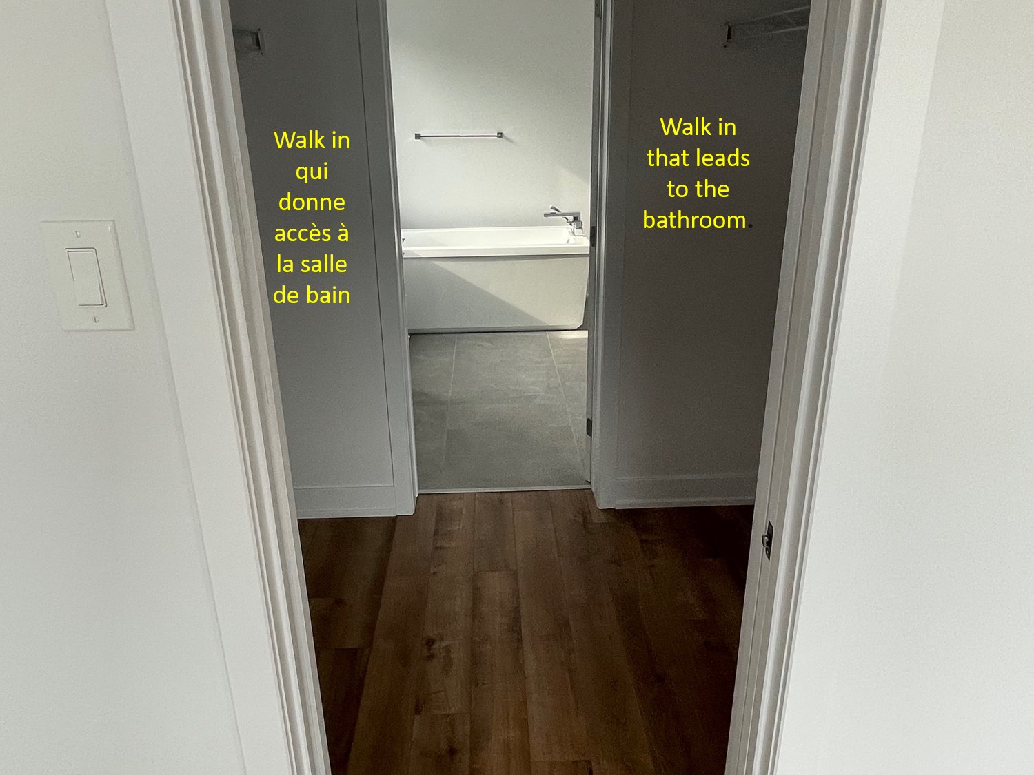 Which gives access to the bathroom