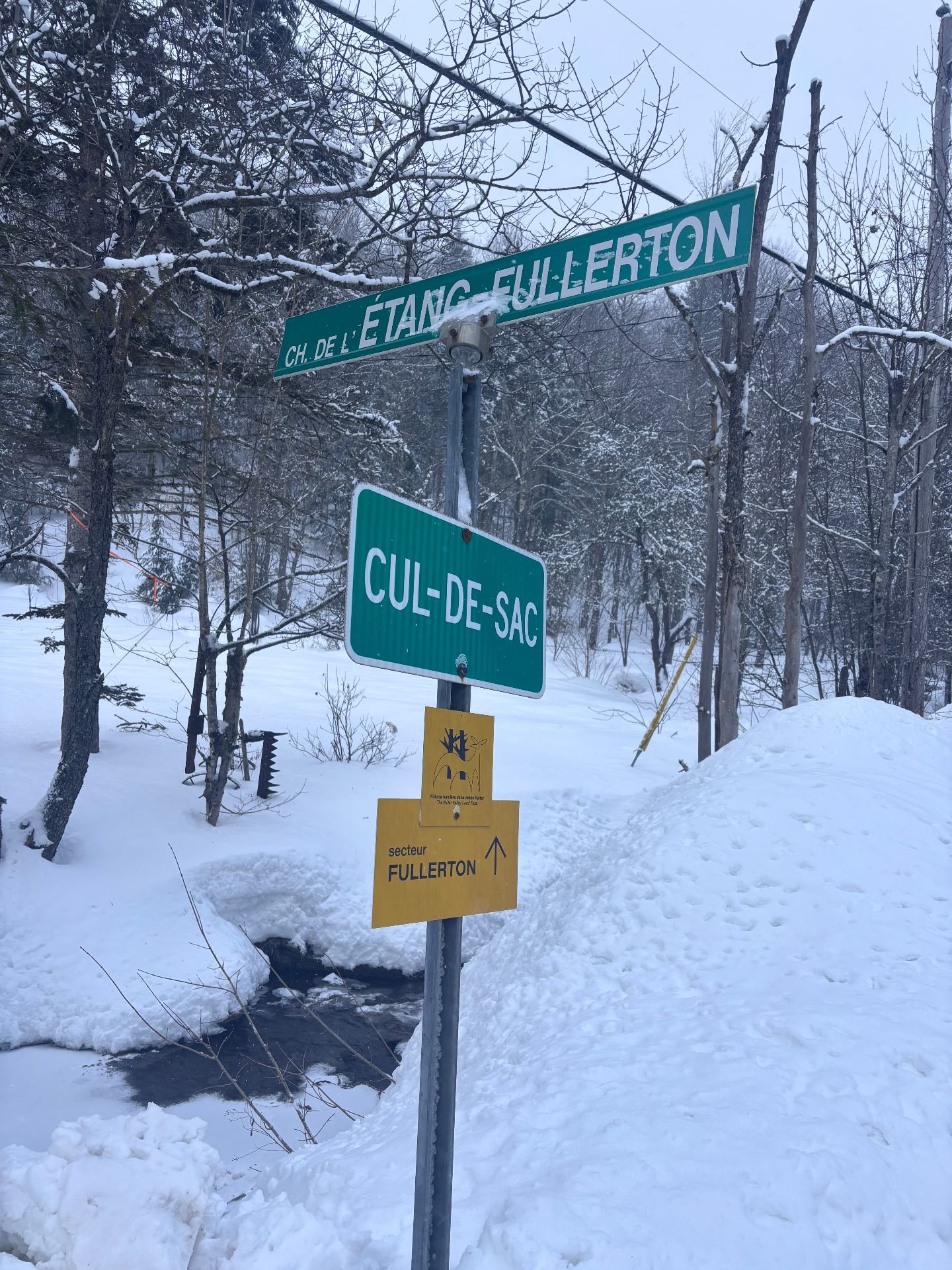 Accès au terrain par le Ch. De l'Étang-Fullerton
