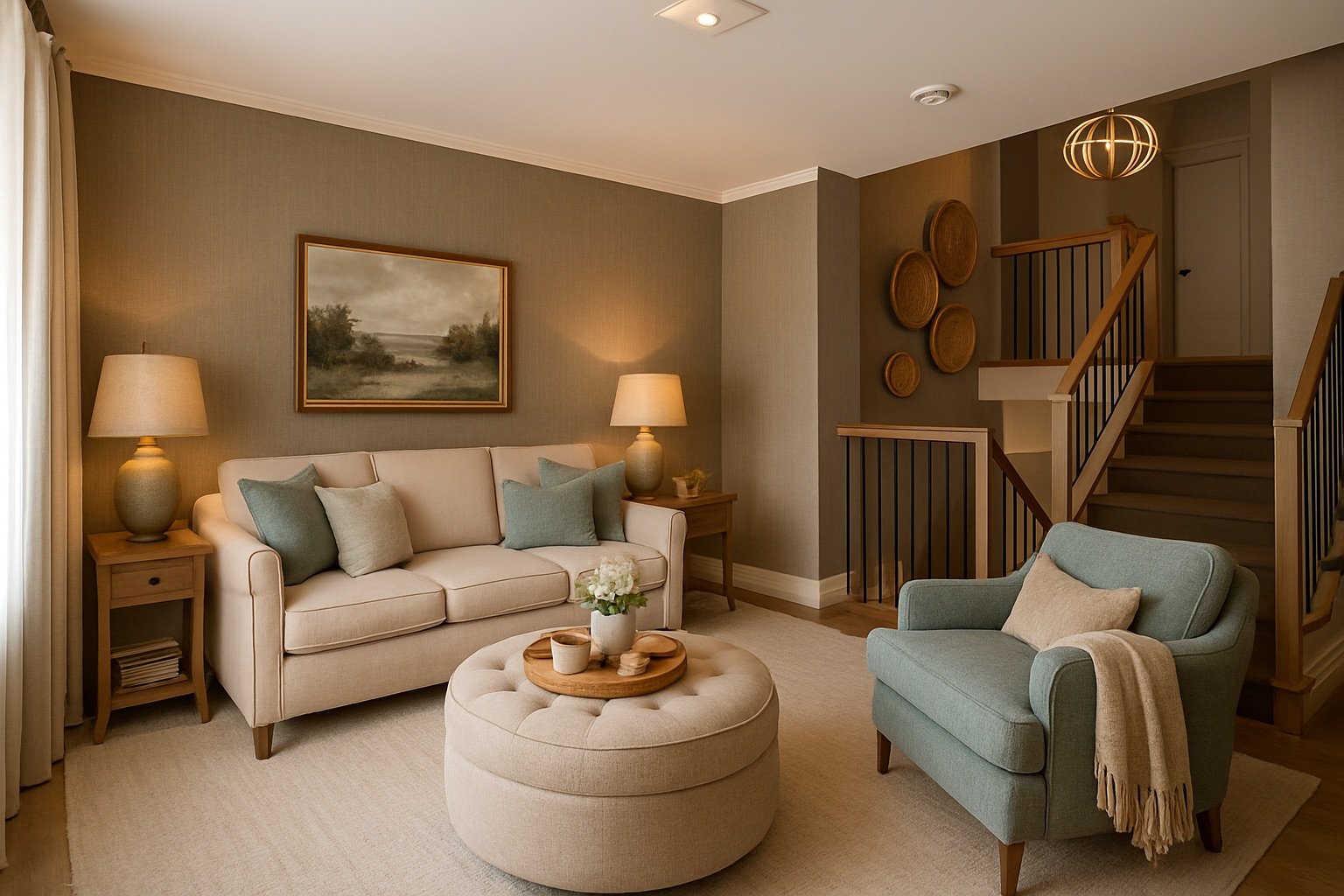 Pièce au dessus du garage décoré avec IA