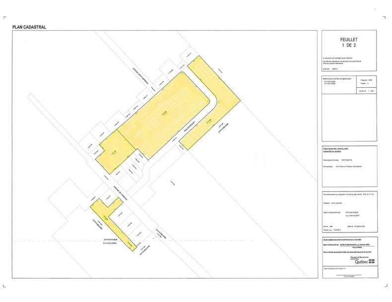 Plan cadastral des 4 lots
