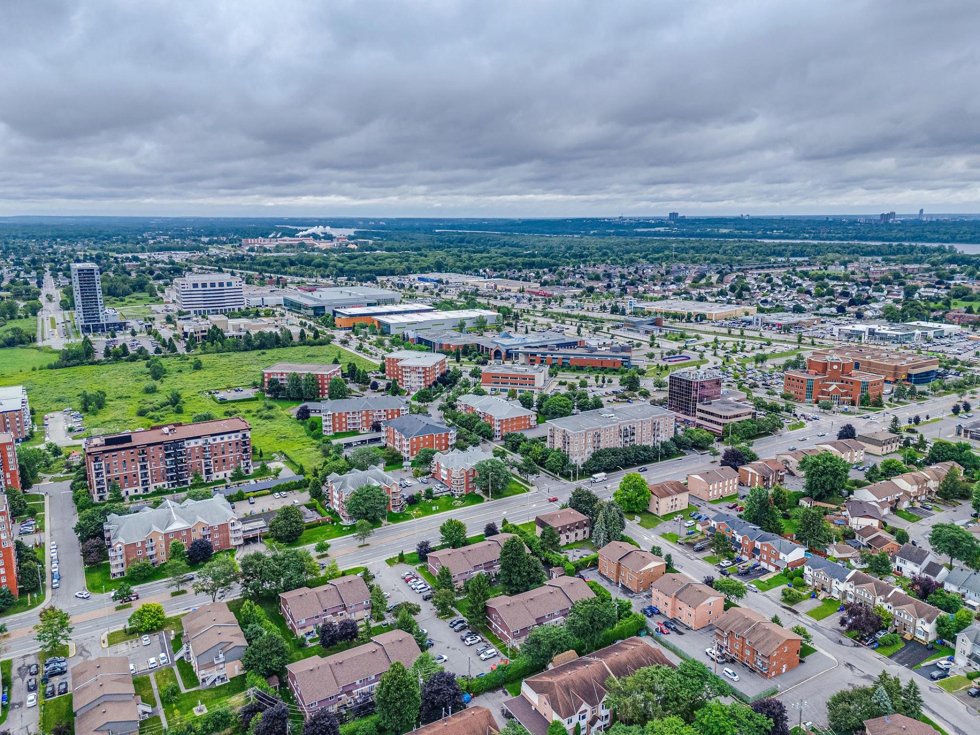 Aerial view of the neighborhood and surroundings