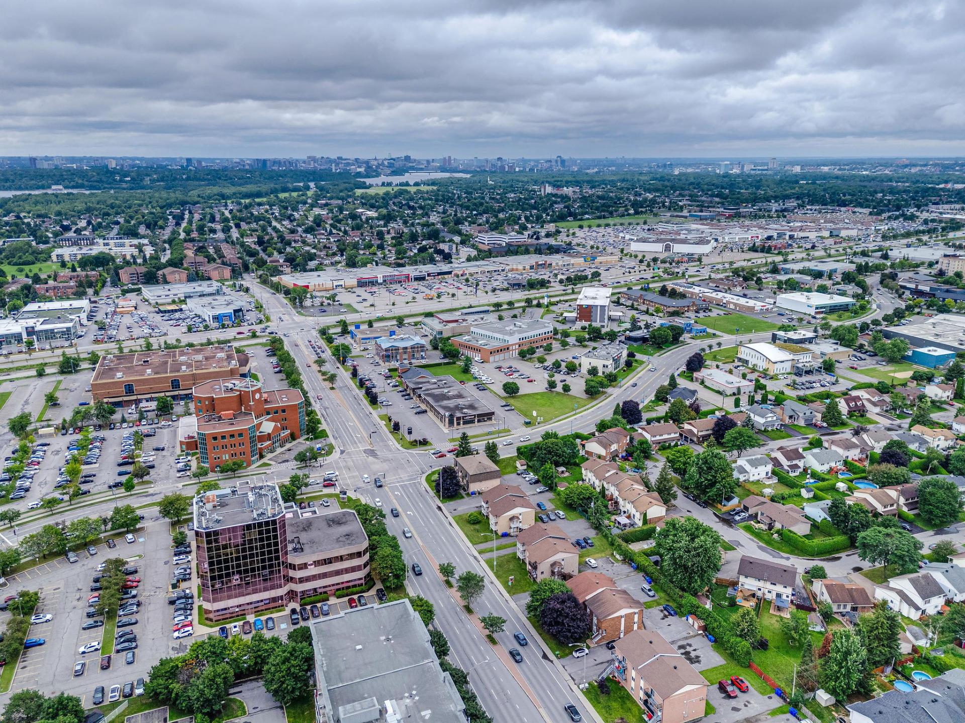 Aerial view of the neighborhood and surroundings