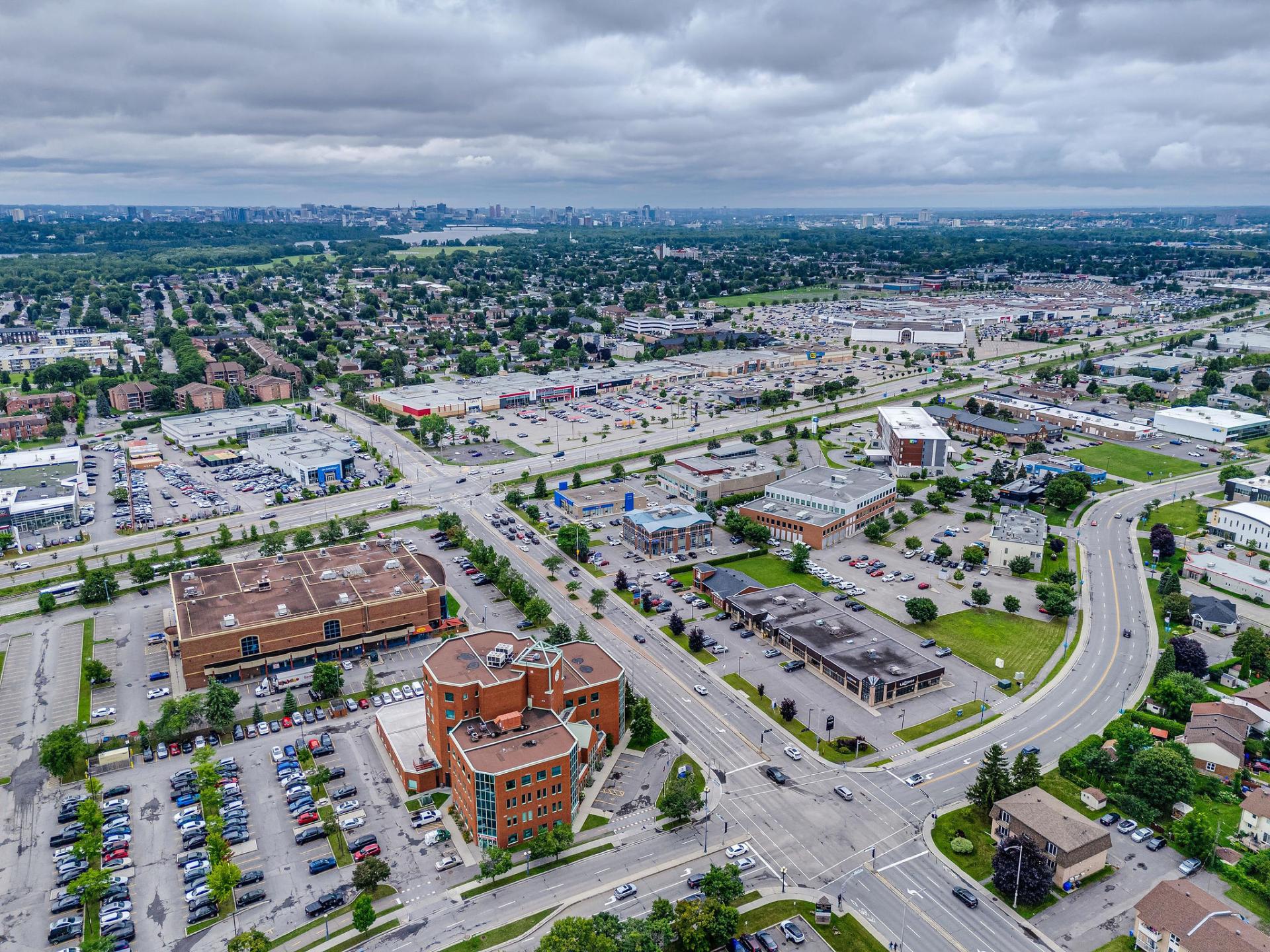 Aerial view of the neighborhood and surroundings