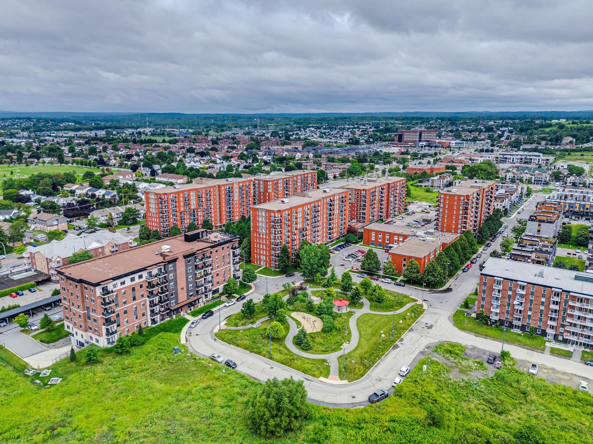 Aerial view on top of the building