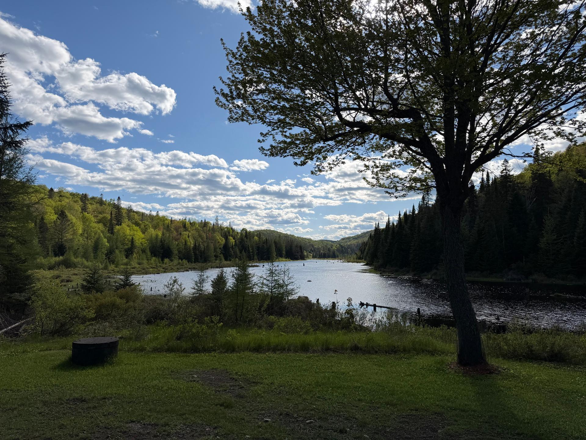 View of the mountain and the water