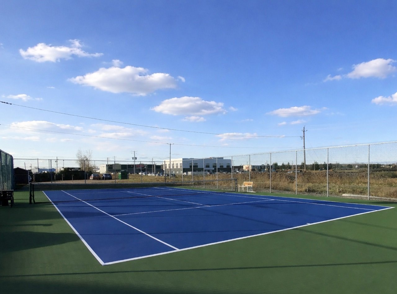 Terrain de tennis en été