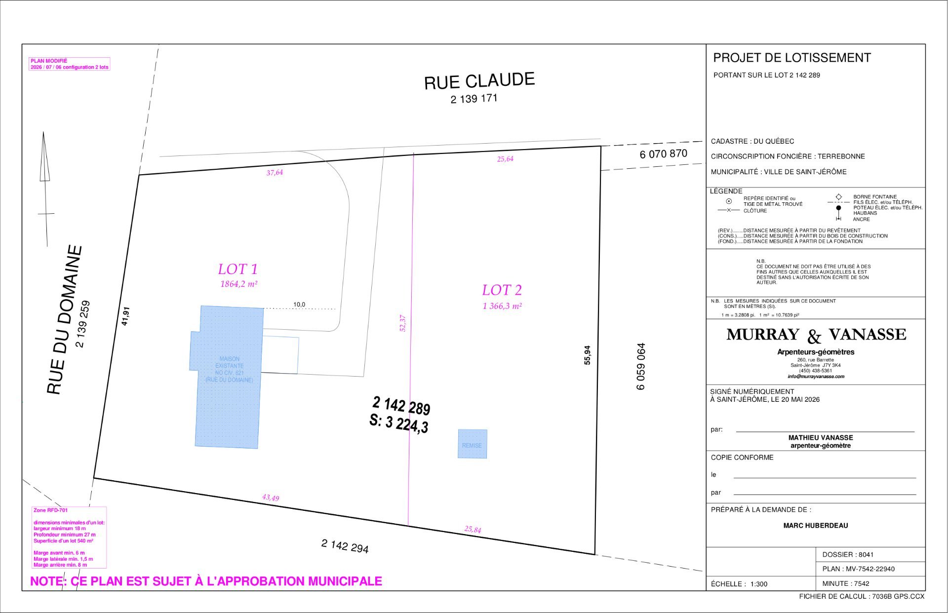 plan projet de lotissement