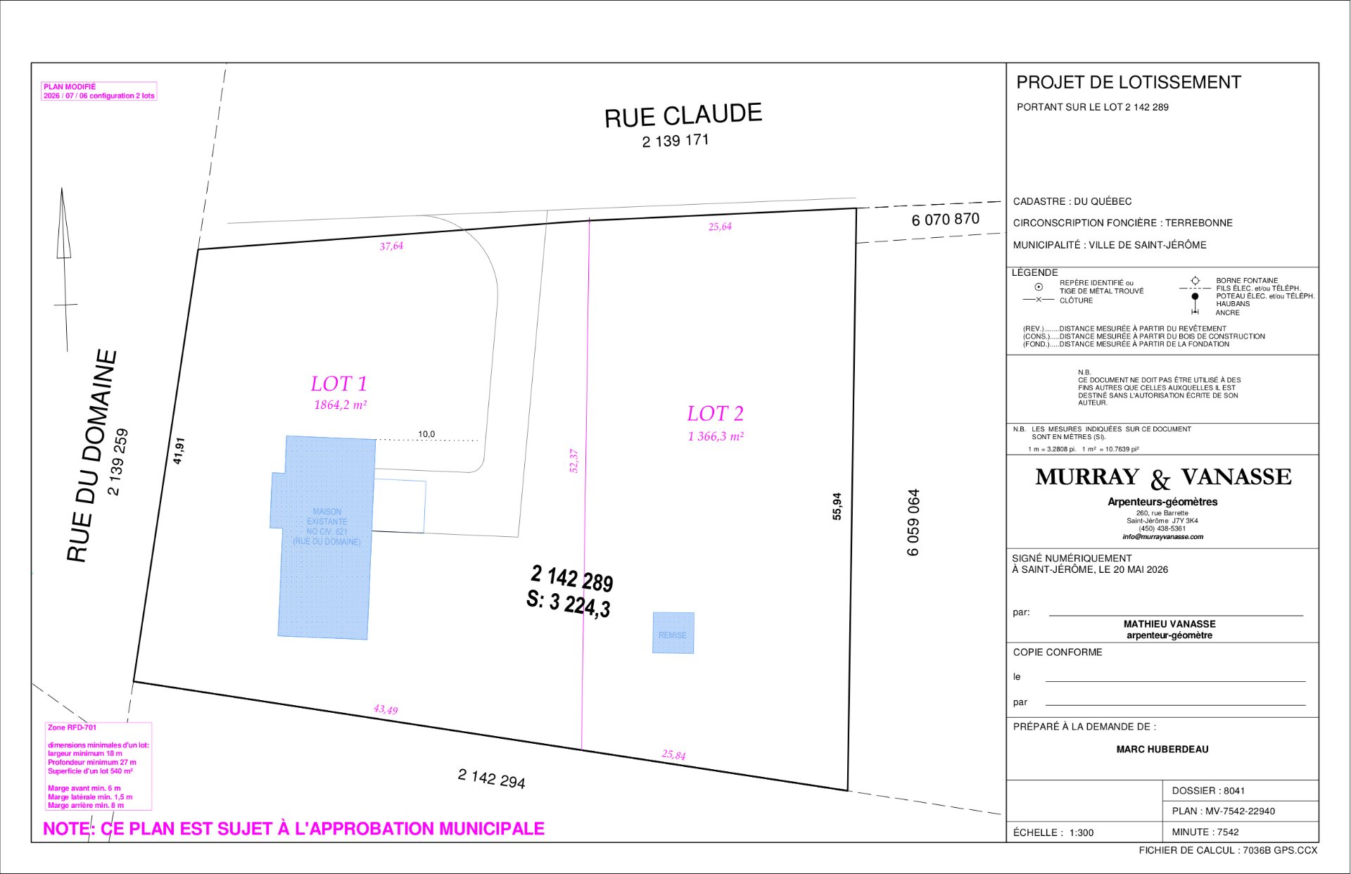 plan projet de lotissement
