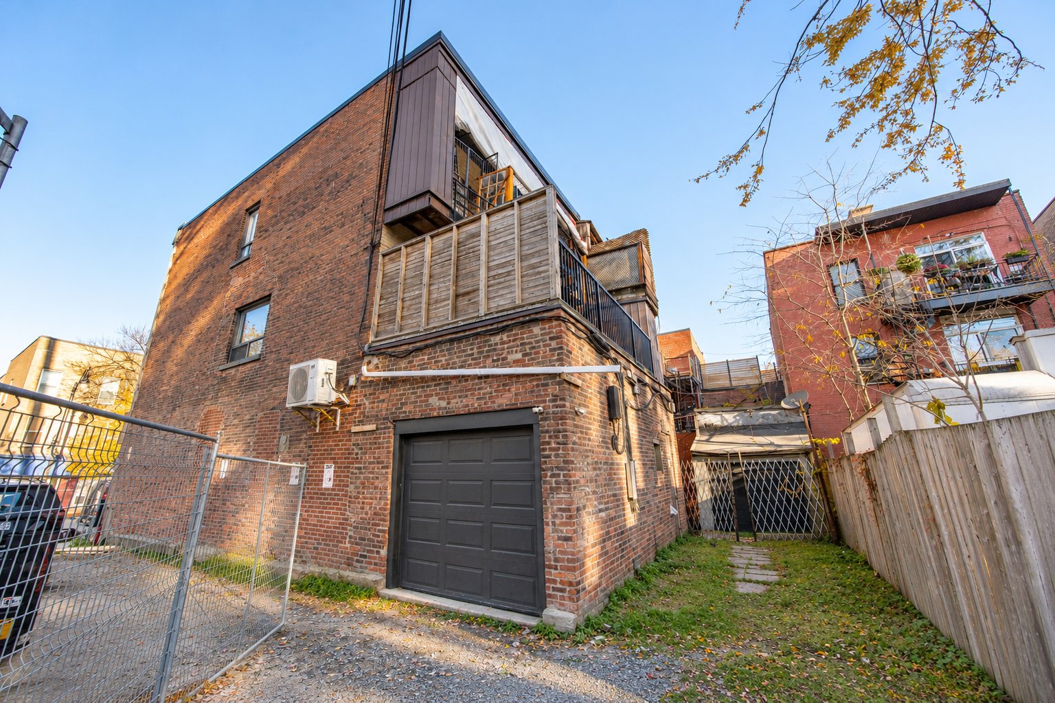 Rear of the building and garage