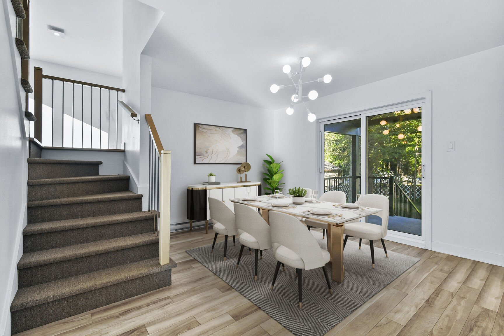 Pièce décorée avec IA