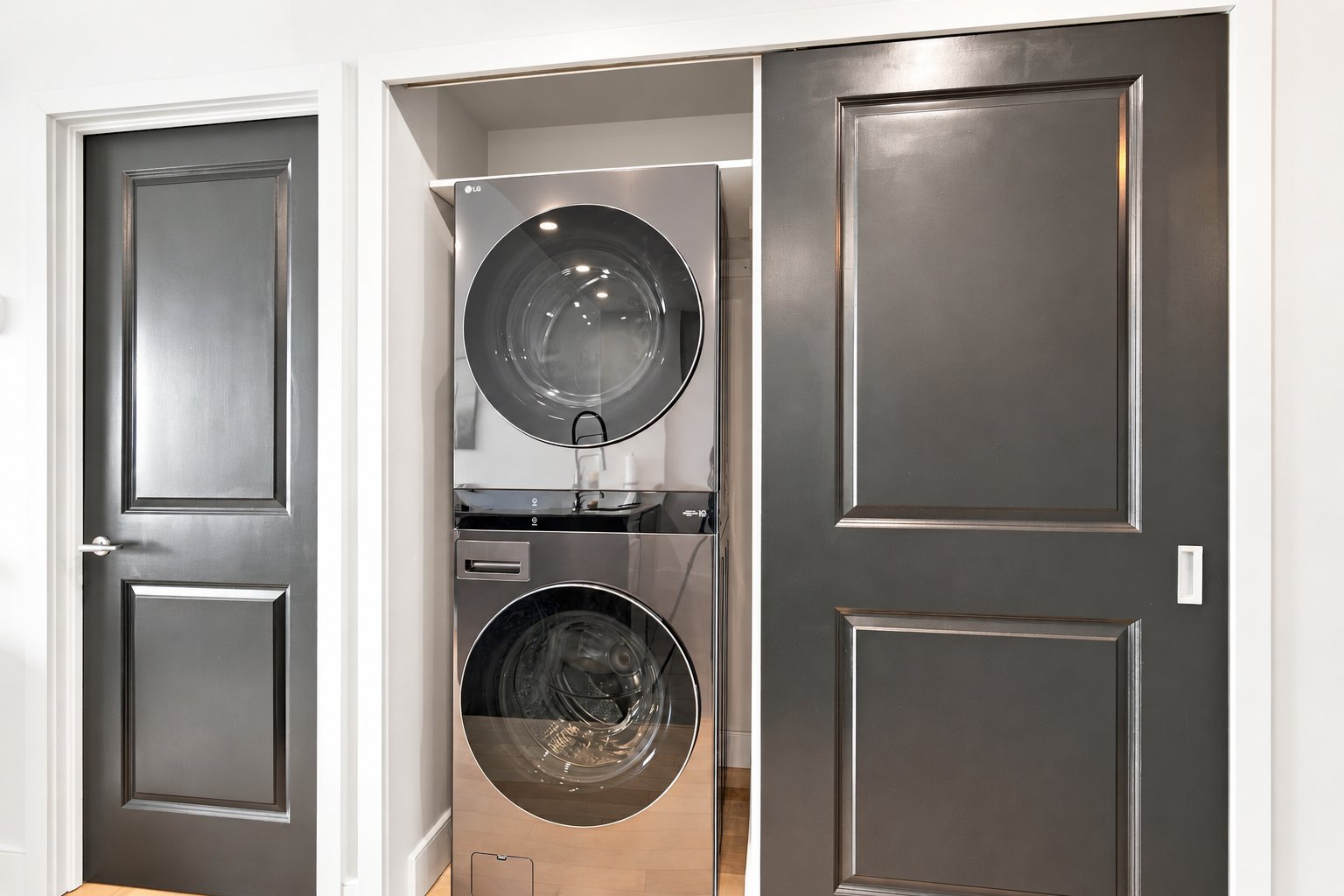 Stacked washer and dryer