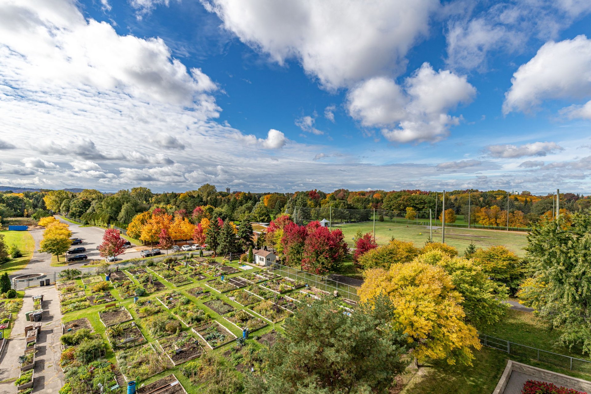 View of the gardens and the golf course
