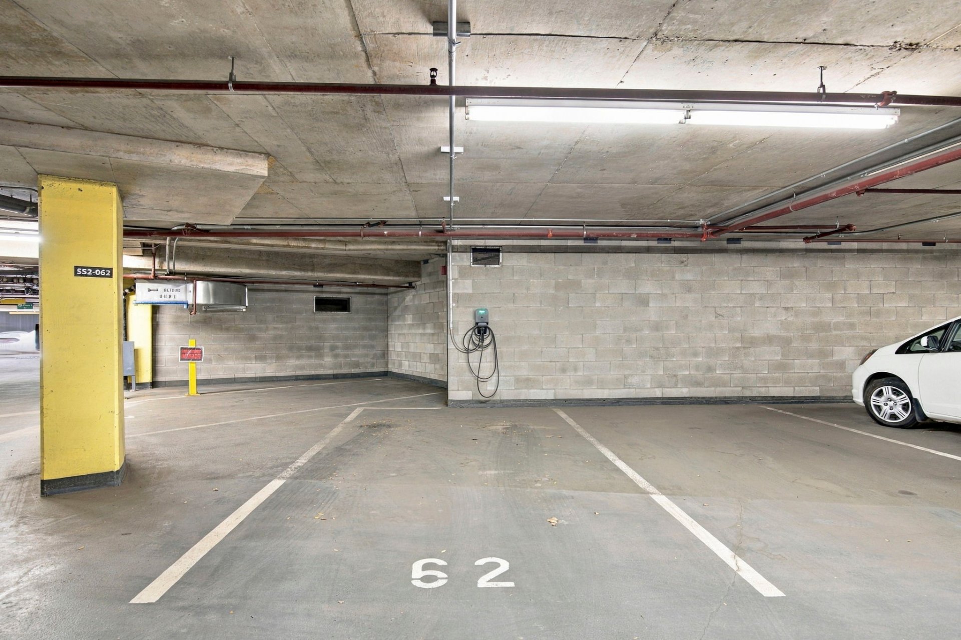 Heated indoor parking space
