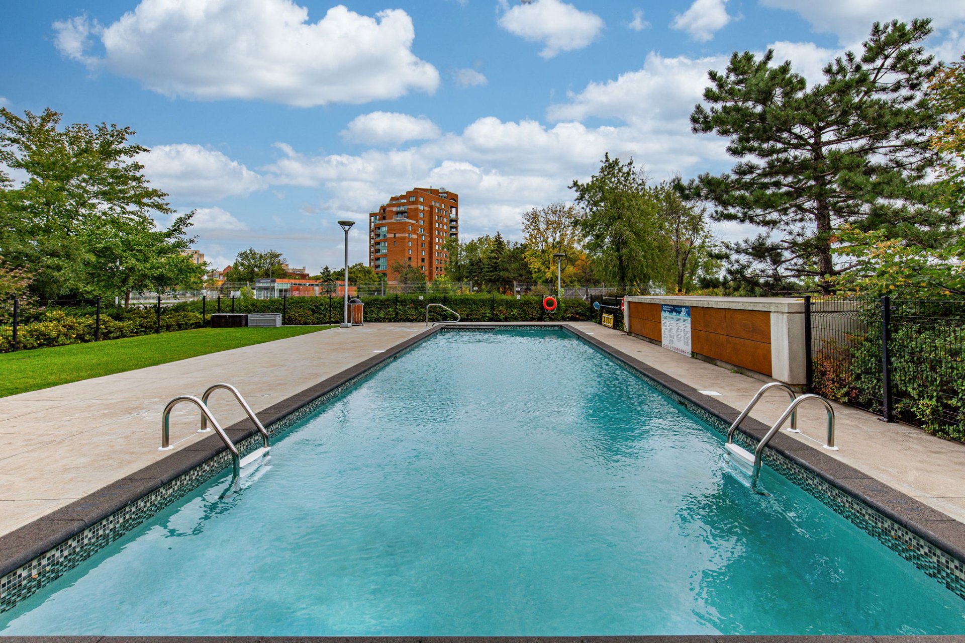 Outdoor pool and lawn