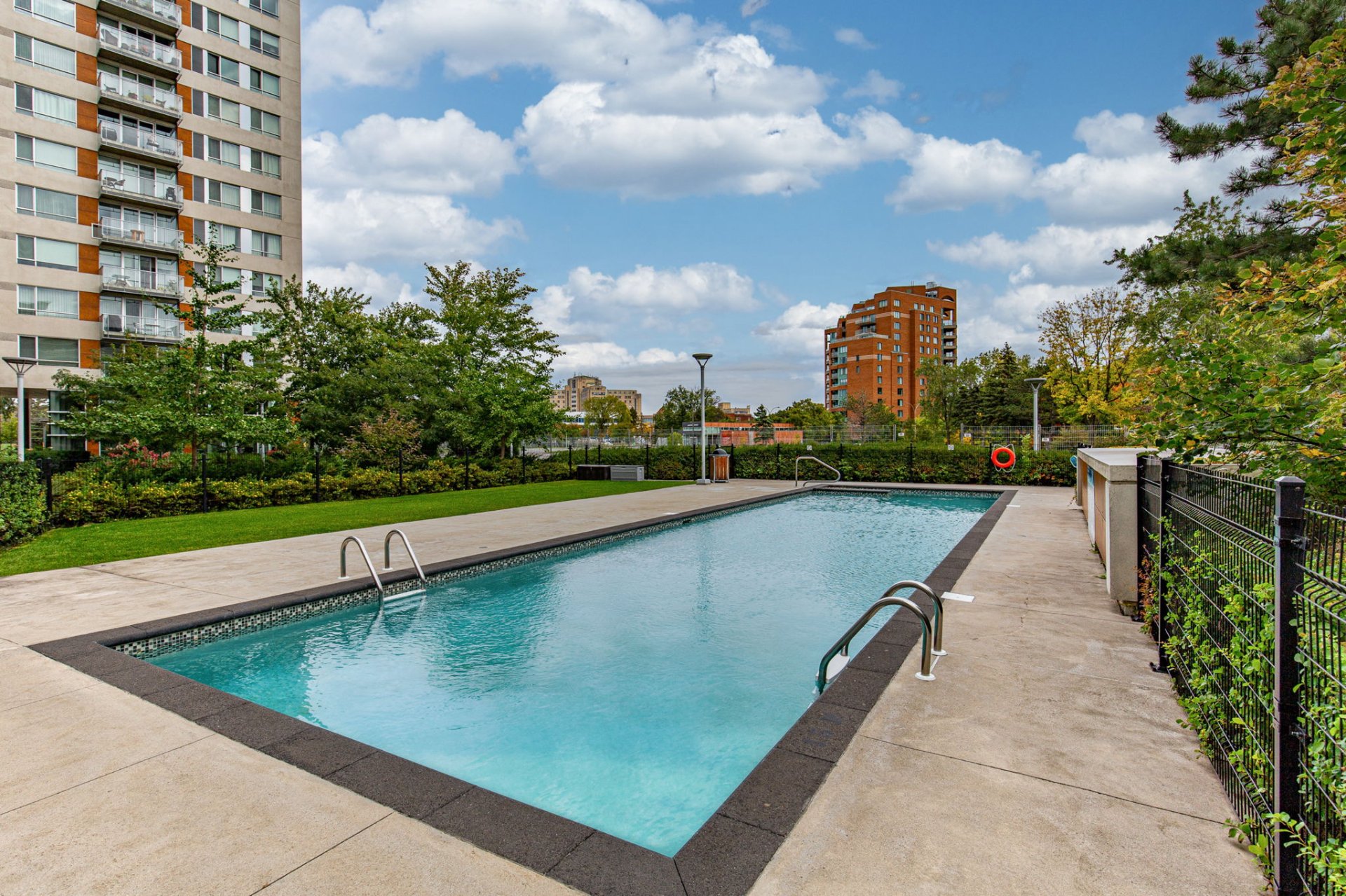 Outdoor pool and lawn