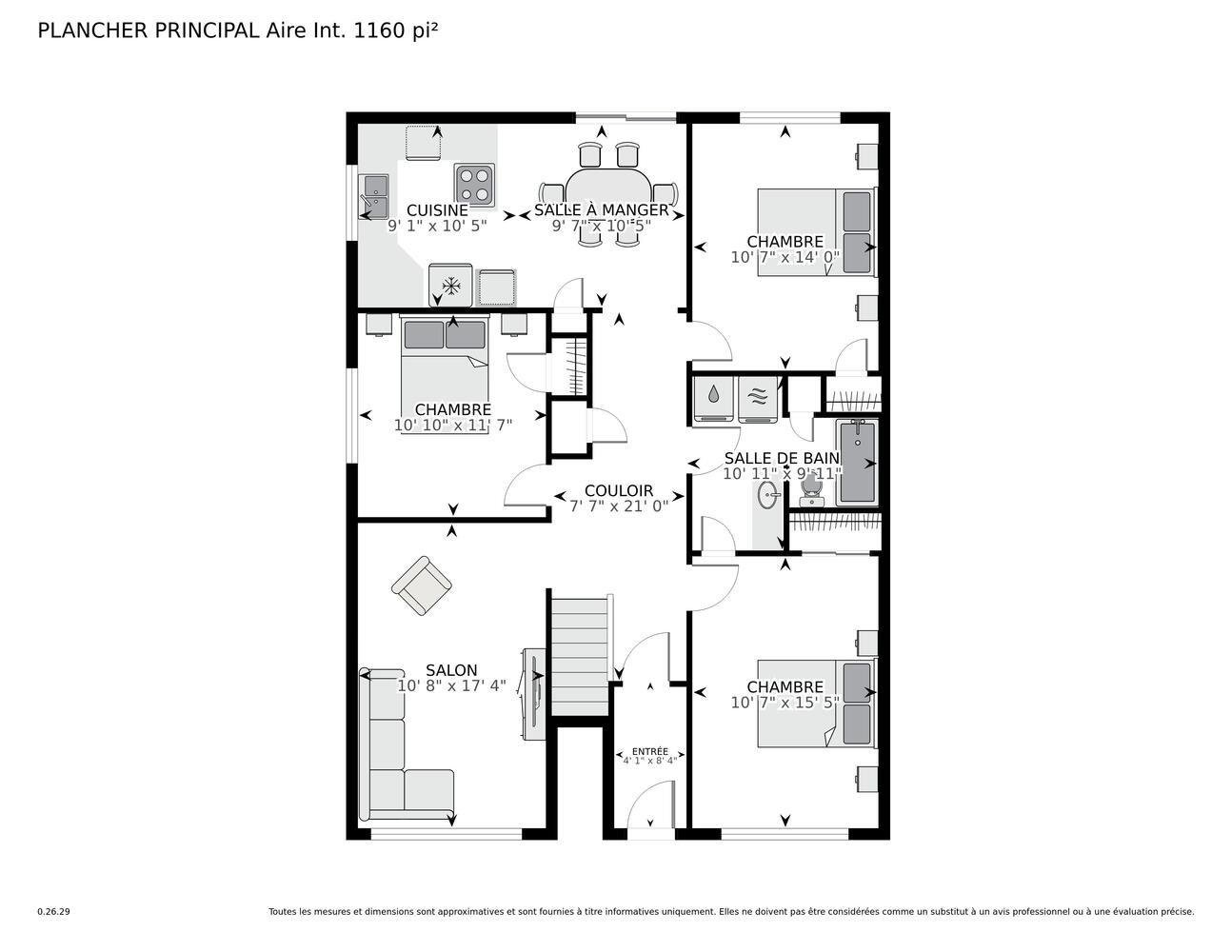 Plan d'étage 2575-6 1/2 -Dimensions par laser 2D