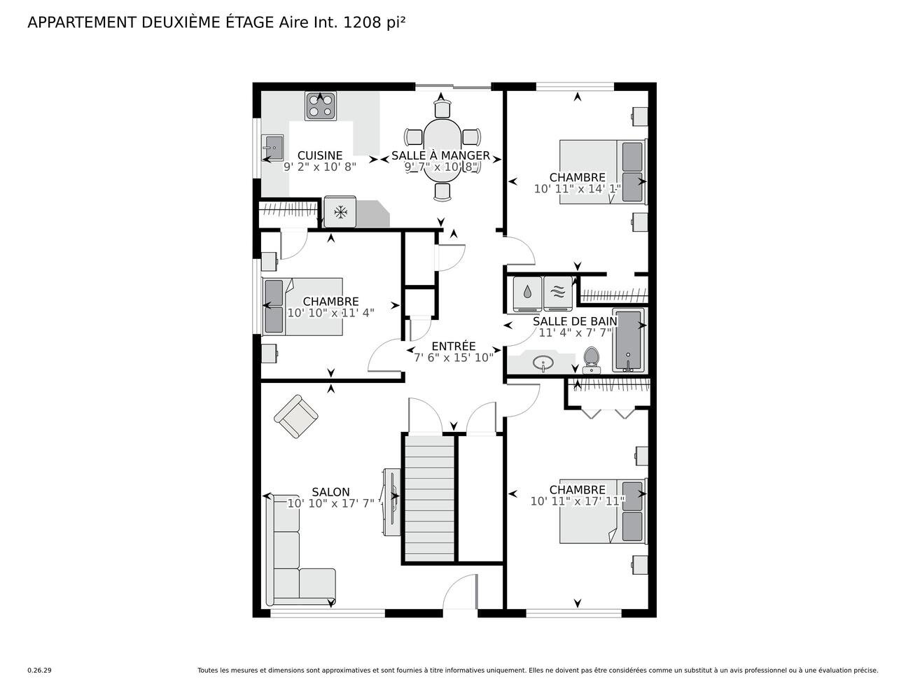 Plan d'étage 2565-5 1/2 - Dimensions par laser 2D