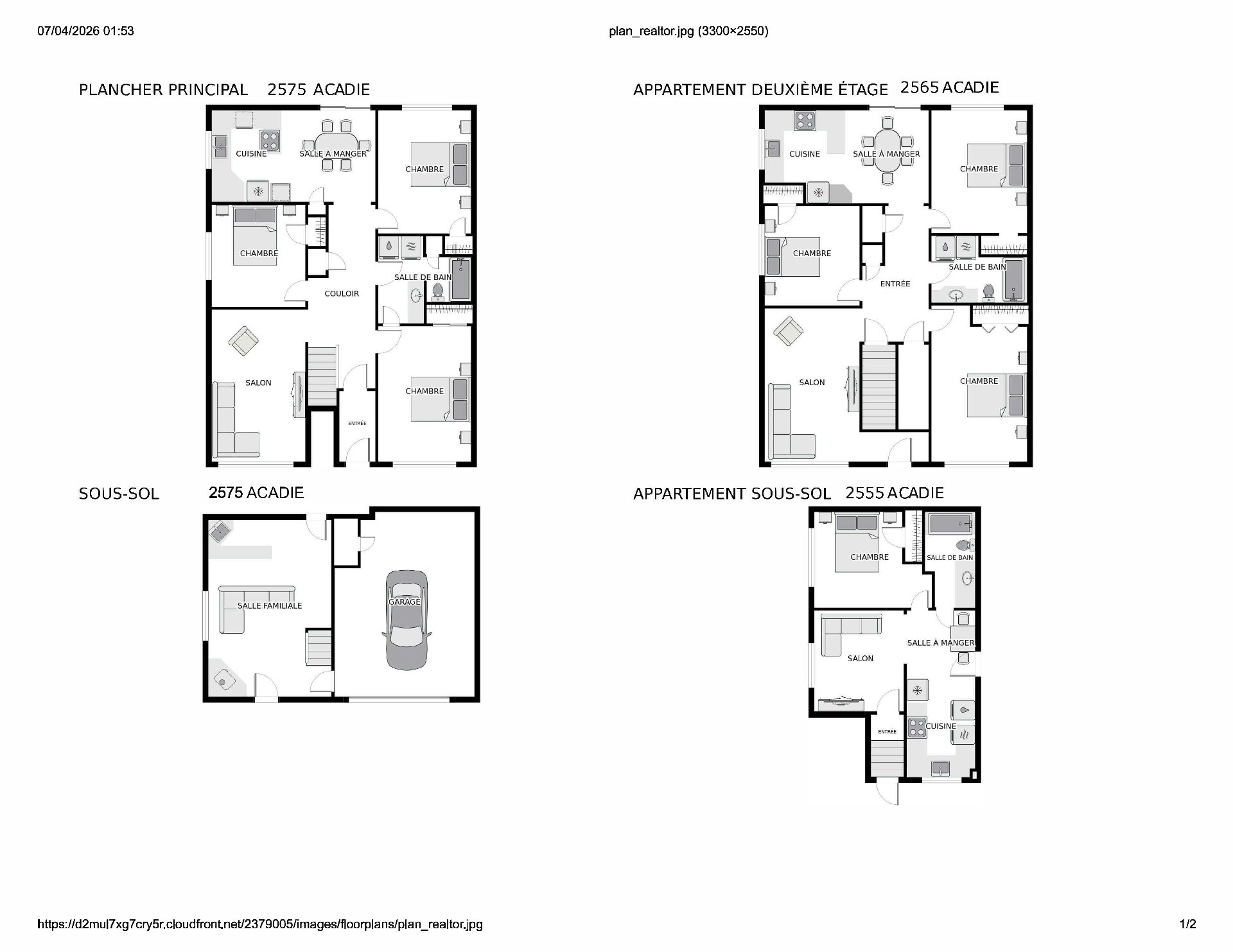 Plan d'étage global - Dimensions par laser 2D
