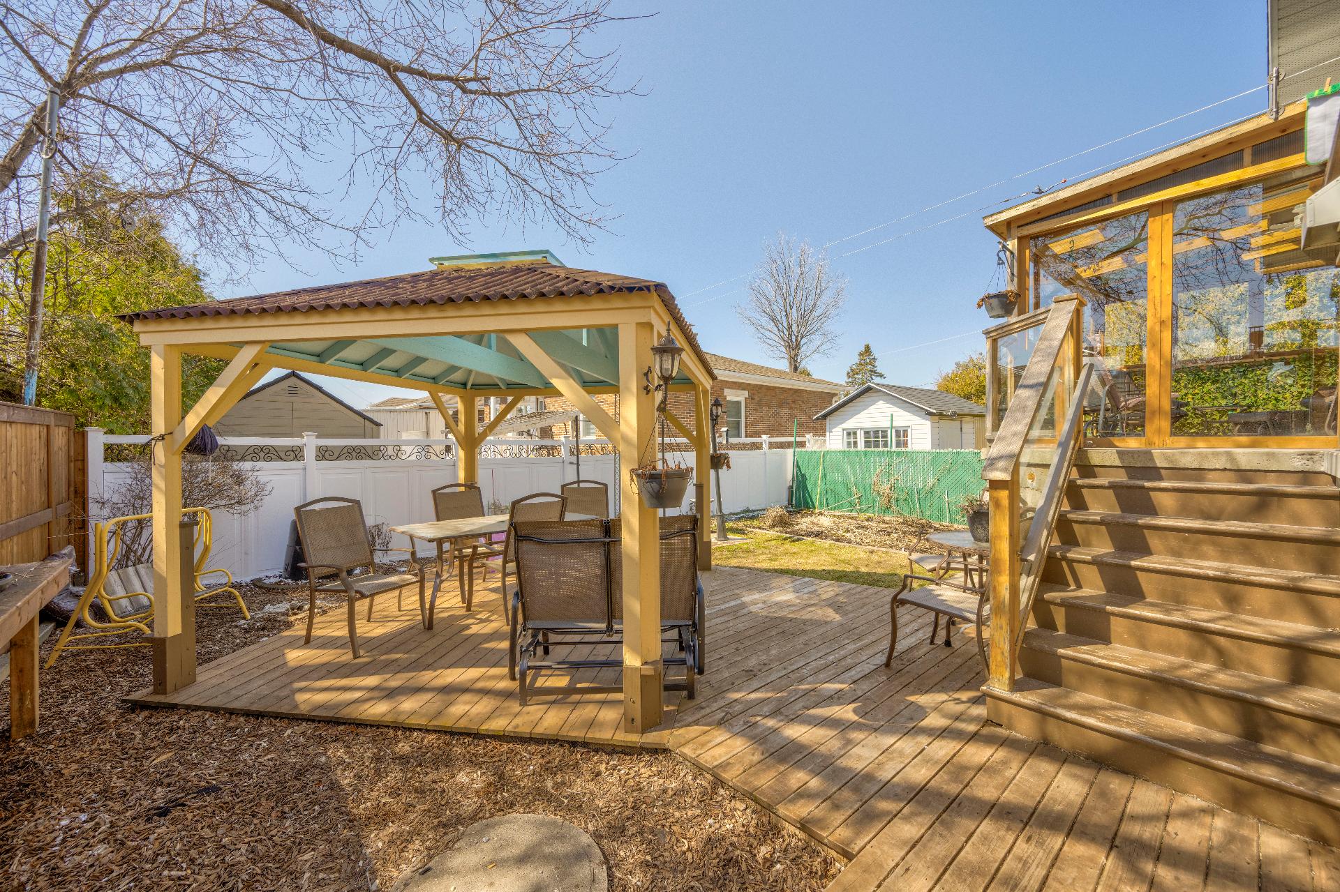 Gazebo to enjoy the south-facing backyard