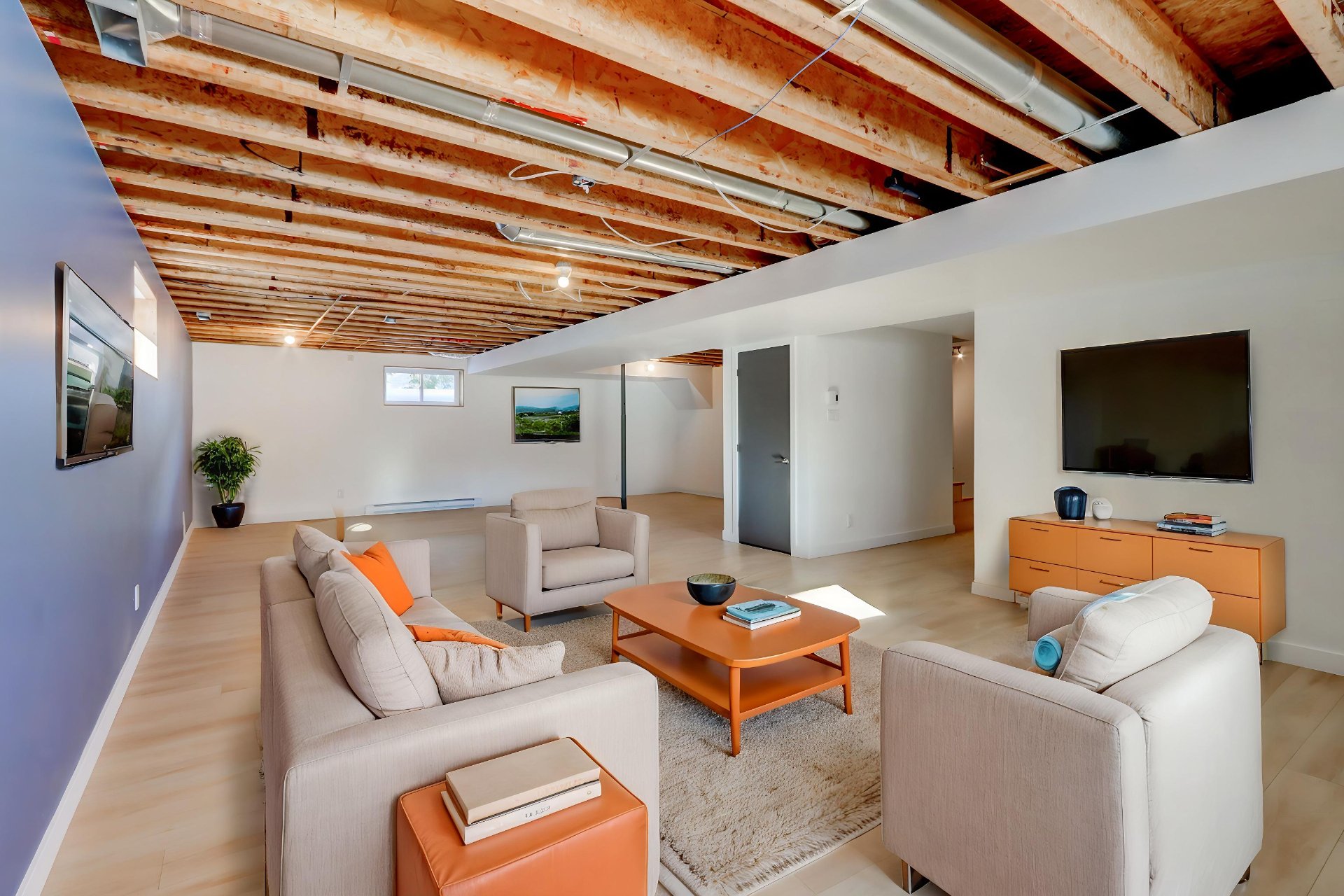 Salle familiale virtuellement meublée